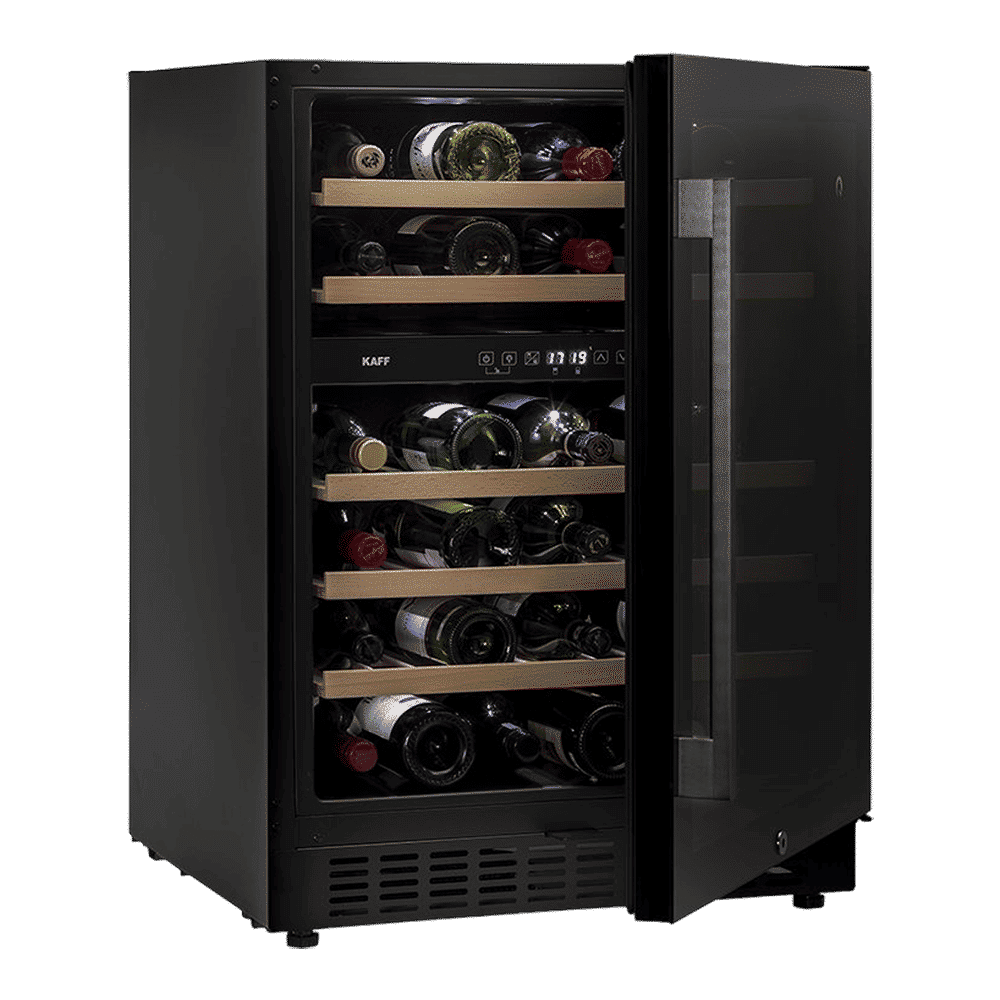 KAFF 135 Litres 46 Bottles Wine Cooler (Inner Glass with UV Protection, WC 135 DZ, Black)_5