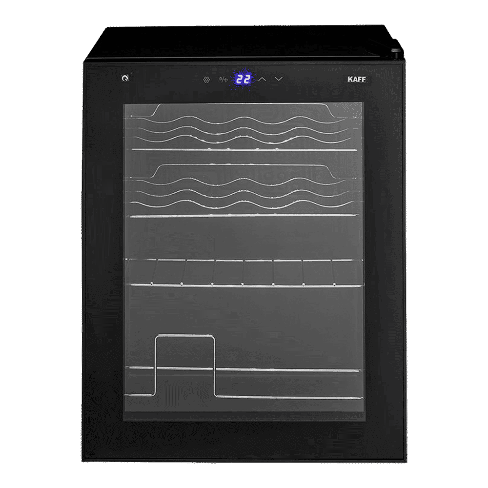 KAFF 42 Litres 16 Bottles Wine Cooler (Inner Glass with UV Protection, WC 42, Black)_1