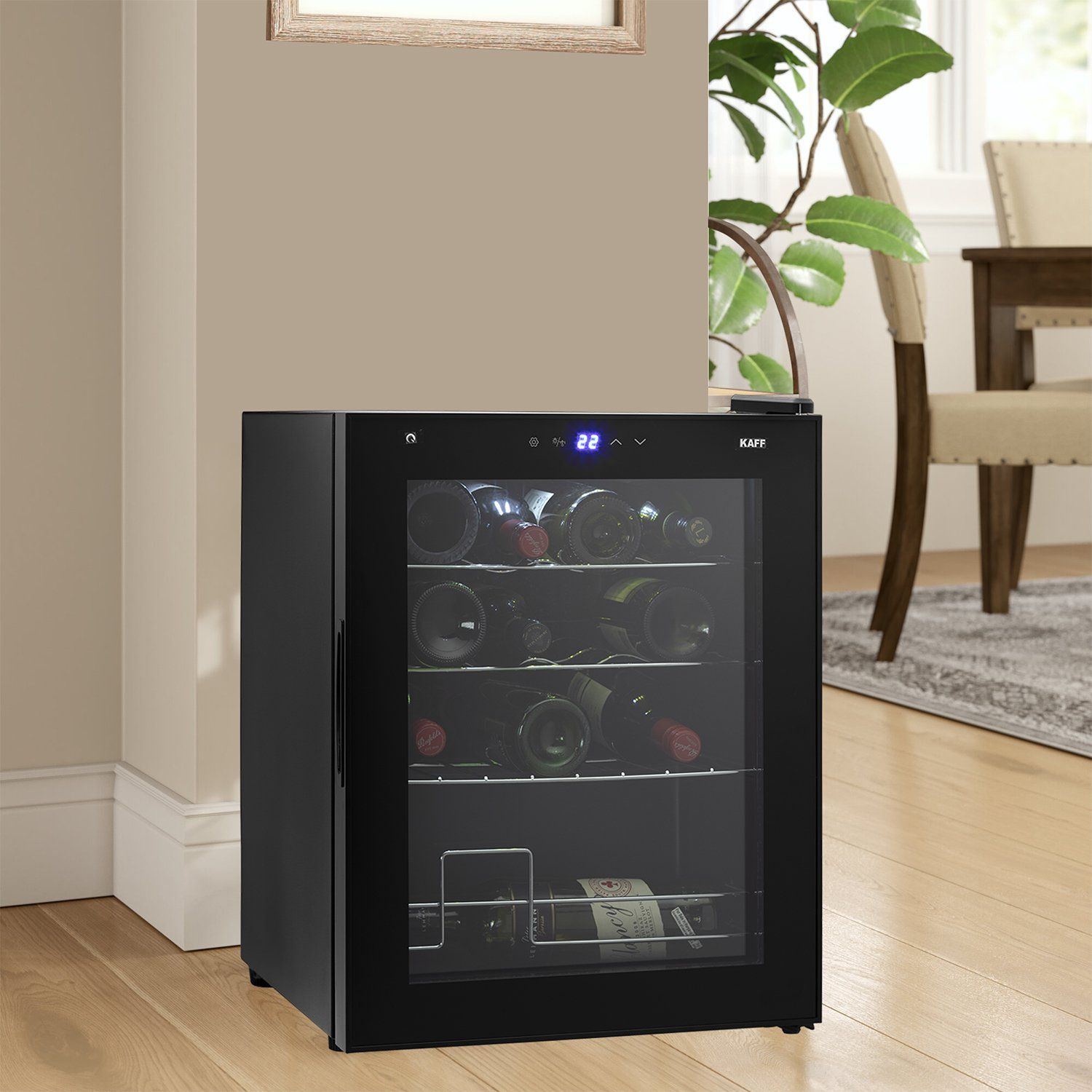 KAFF 42 Litres 16 Bottles Wine Cooler (Inner Glass with UV Protection, WC 42, Black)_15