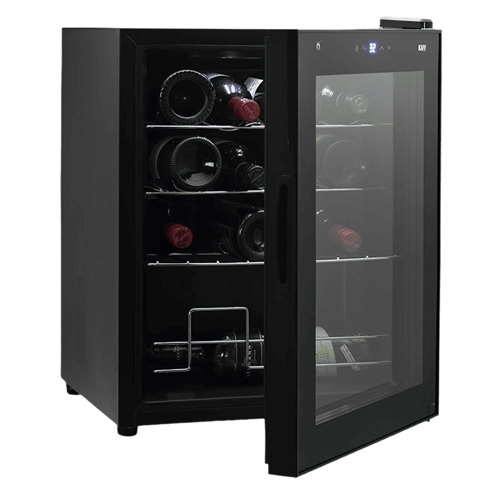 KAFF 42 Litres 16 Bottles Wine Cooler (Inner Glass with UV Protection, WC 42, Black)_5