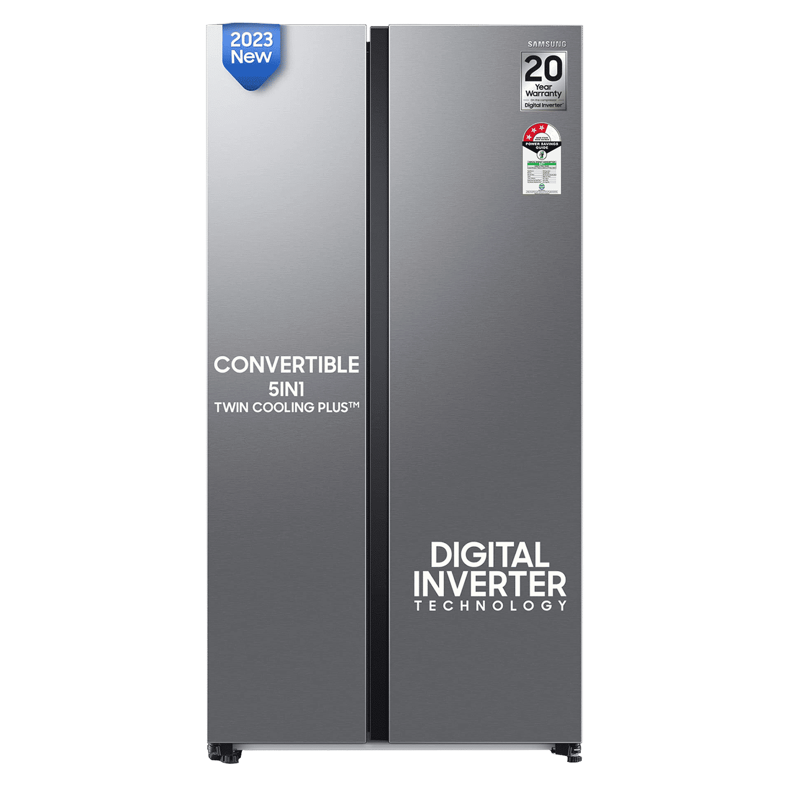 SAMSUNG 653 Litres 3 Star Auto Defrost Side by Side Convertible Refrigerator with Twin Cooling Plus (RS76CG8113SLHL, EZ Clean Steel)_1