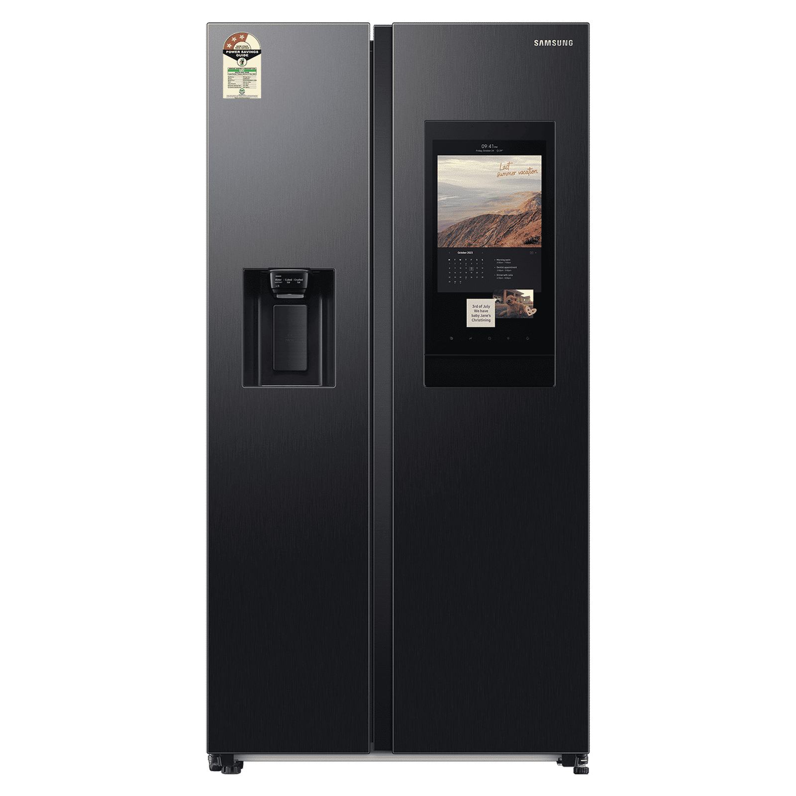 SAMSUNG 615 Litres 3 Star Auto Defrost Side by Side Refrigerator with Twin Cooling Plus (RS7HCG8543B1HL, Black DOI)_1