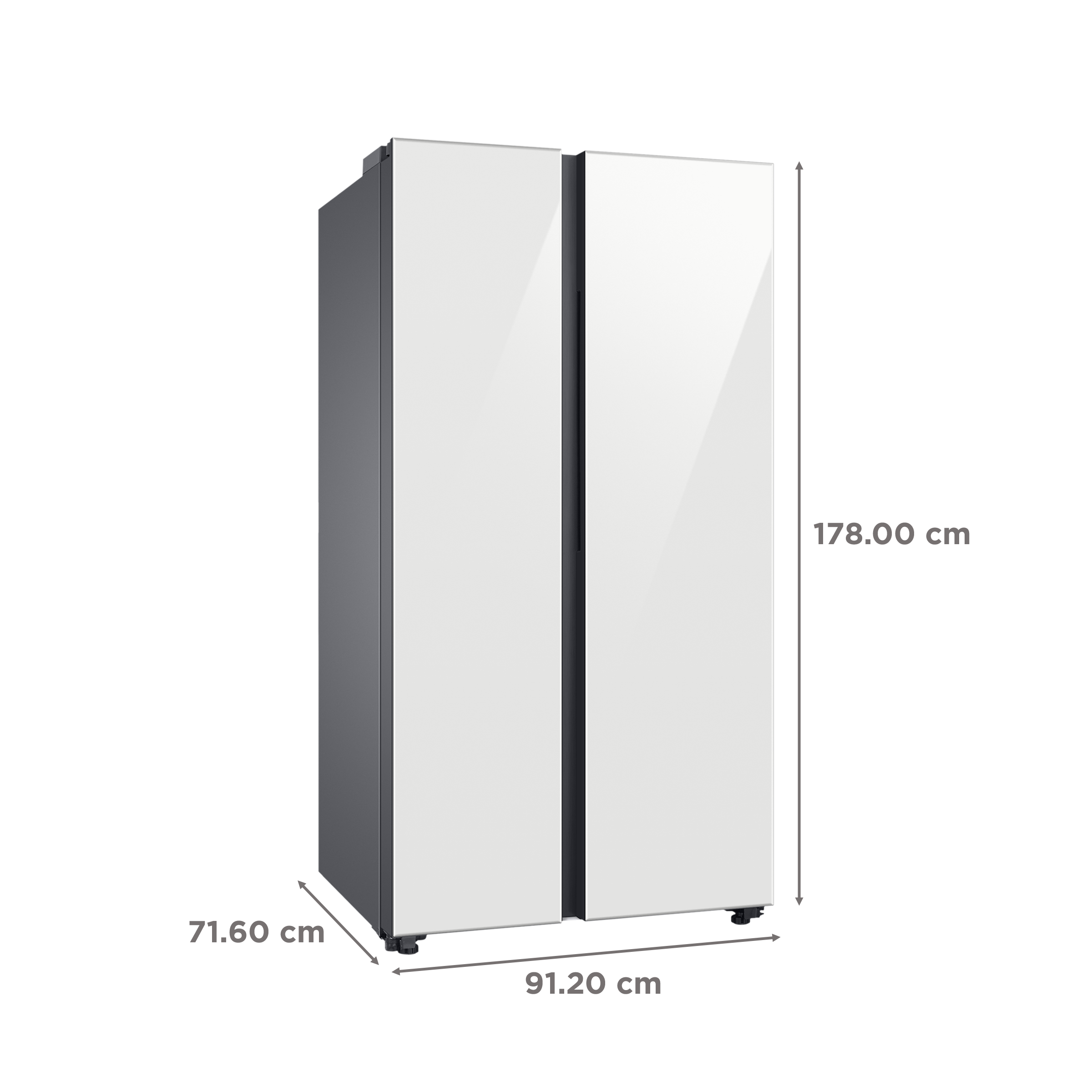SAMSUNG 653 Litres 3 Star Auto Defrost Side by Side Refrigerator with Twin Cooling Plus (RS76CB811312HL, Clean White)_3