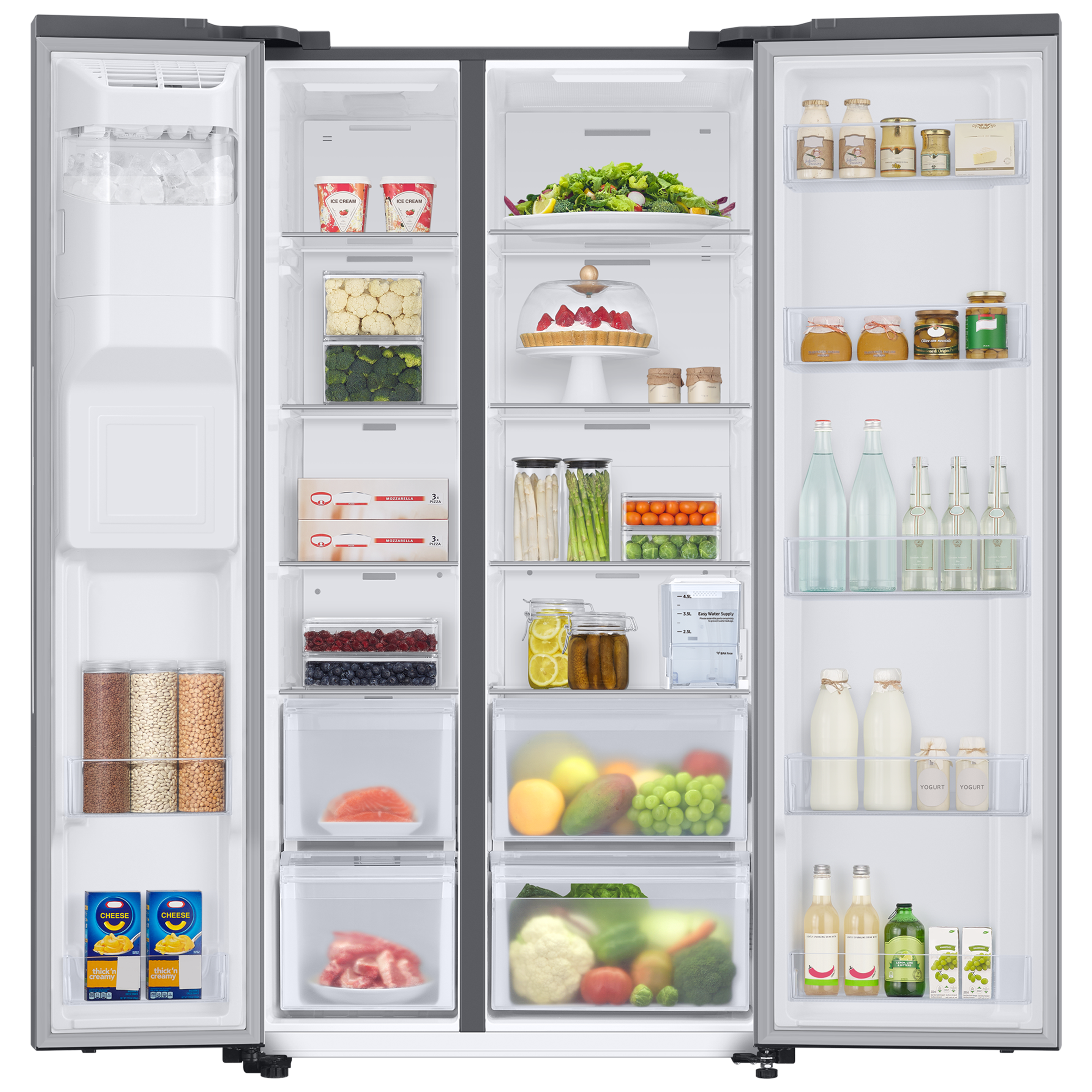 SAMSUNG 633 Litres 3 Star Auto Defrost Side by Side Convertible Refrigerator with Twin Cooling Plus (RS78CG8543SLHL, EZ Clean Steel)_5