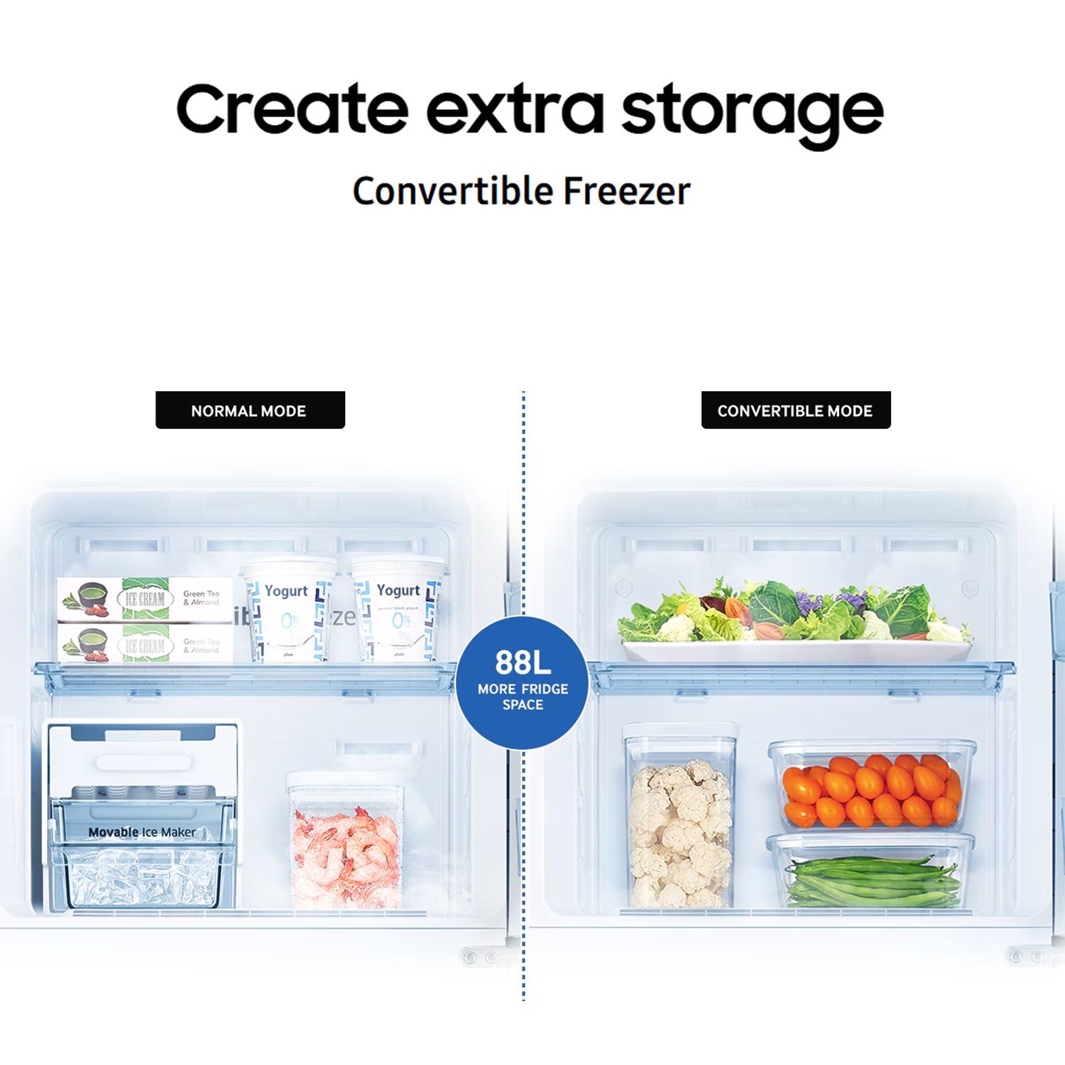 SAMSUNG 236 Litres 2 Star Auto Defrost Double Door Convertible Refrigerator with Convertible Freezer (RT28C3832S8/HL, Elegant Inox)_10