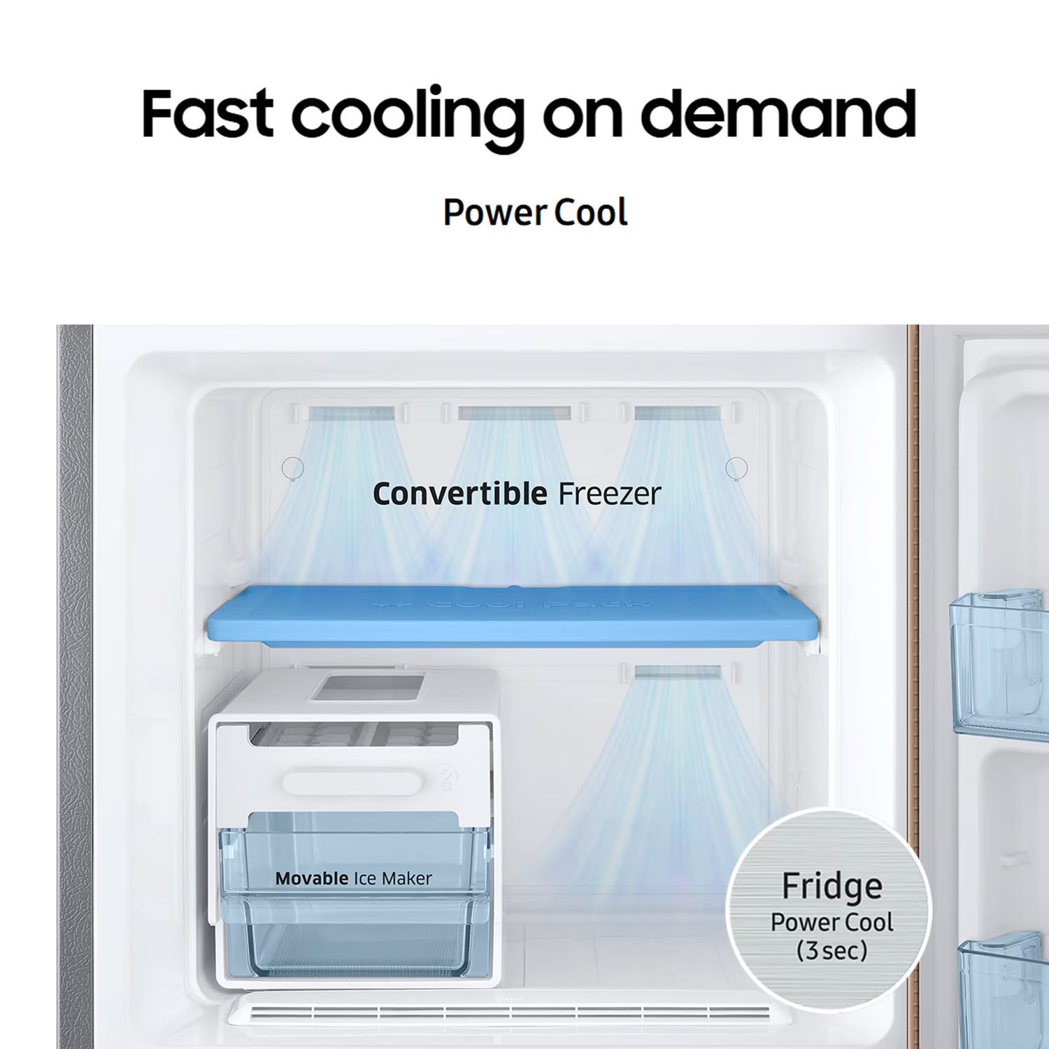 SAMSUNG 236 Litres 2 Star Auto Defrost Double Door Convertible Refrigerator with Convertible Freezer (RT28C3832S8/HL, Elegant Inox)_14