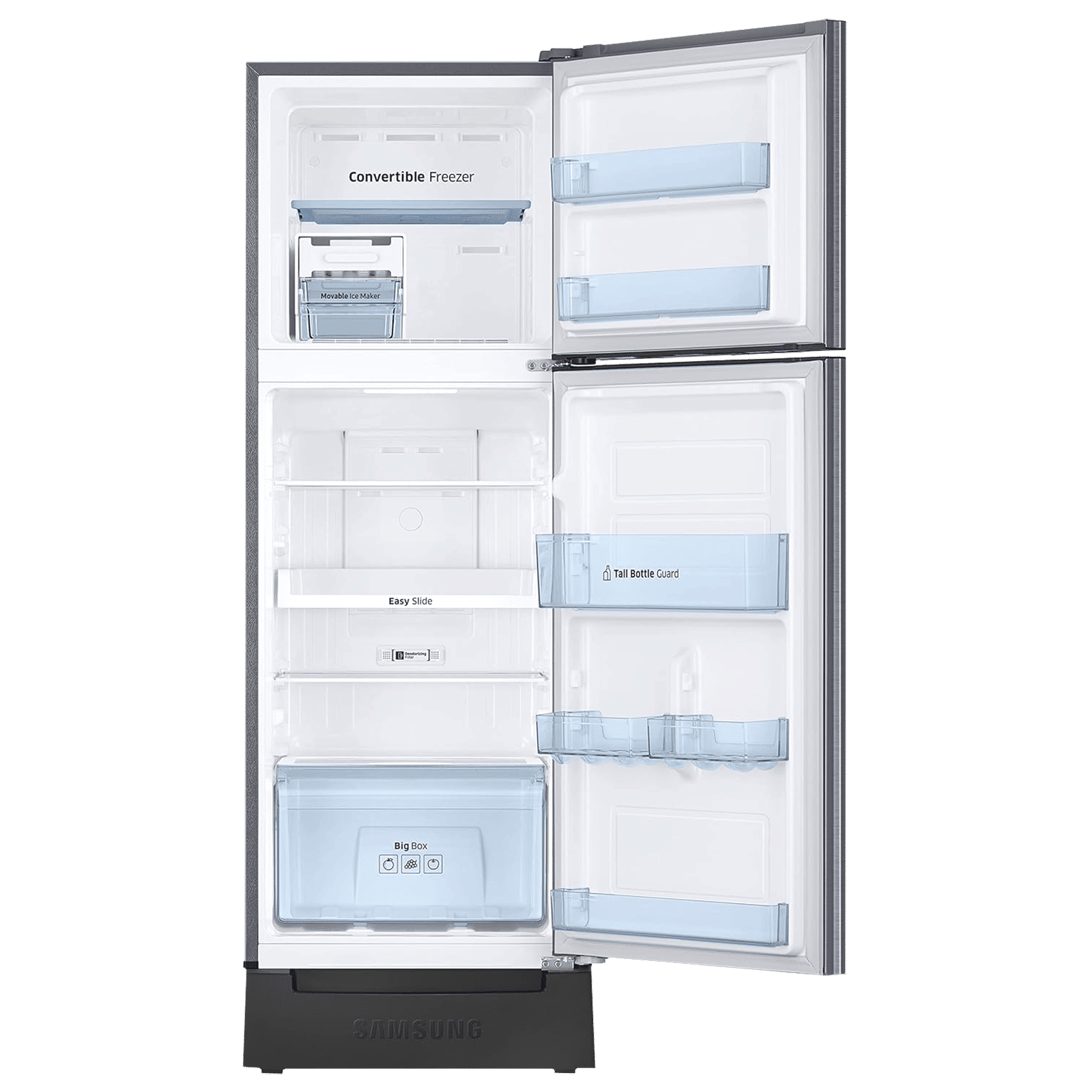 SAMSUNG 236 Litres 2 Star Auto Defrost Double Door Convertible Refrigerator with Convertible Freezer (RT28C3832S8/HL, Elegant Inox)_6