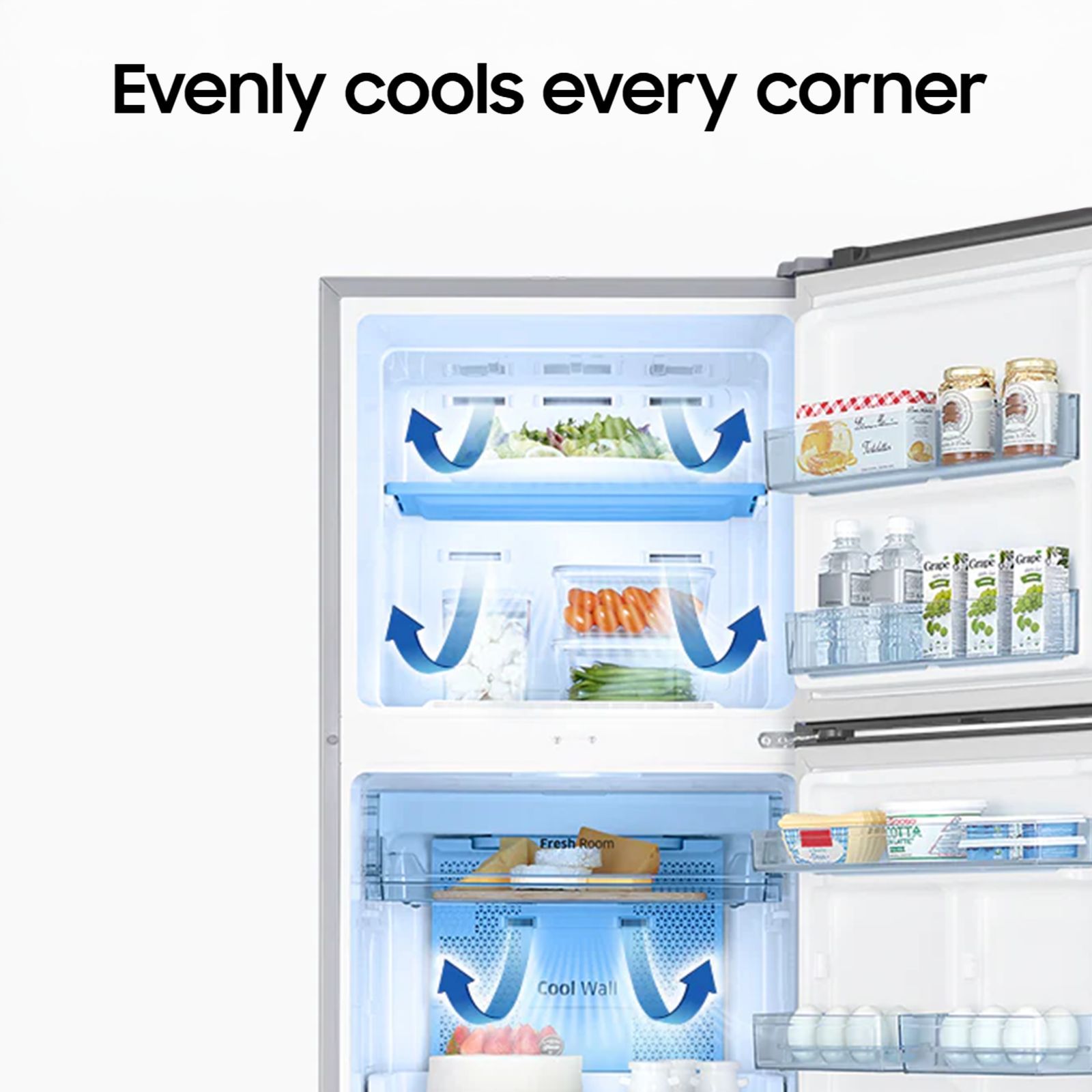 SAMSUNG 236 Litres 2 Star Frost Free Double Door Refrigerator with Deodorizer (RT28C3042S8/HL, Elegant Inox)_13