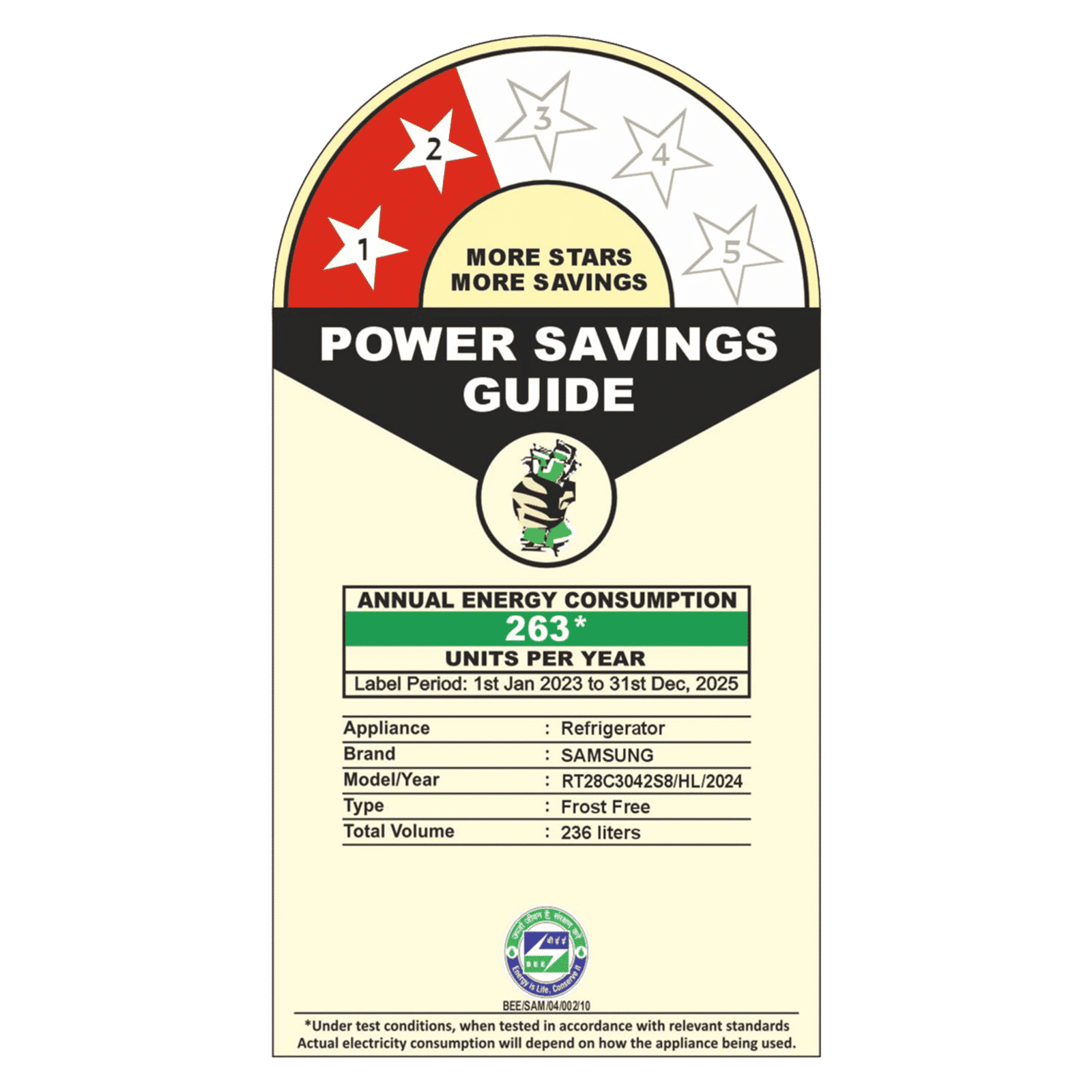 SAMSUNG 236 Litres 2 Star Frost Free Double Door Refrigerator with Deodorizer (RT28C3042S8/HL, Elegant Inox)_3