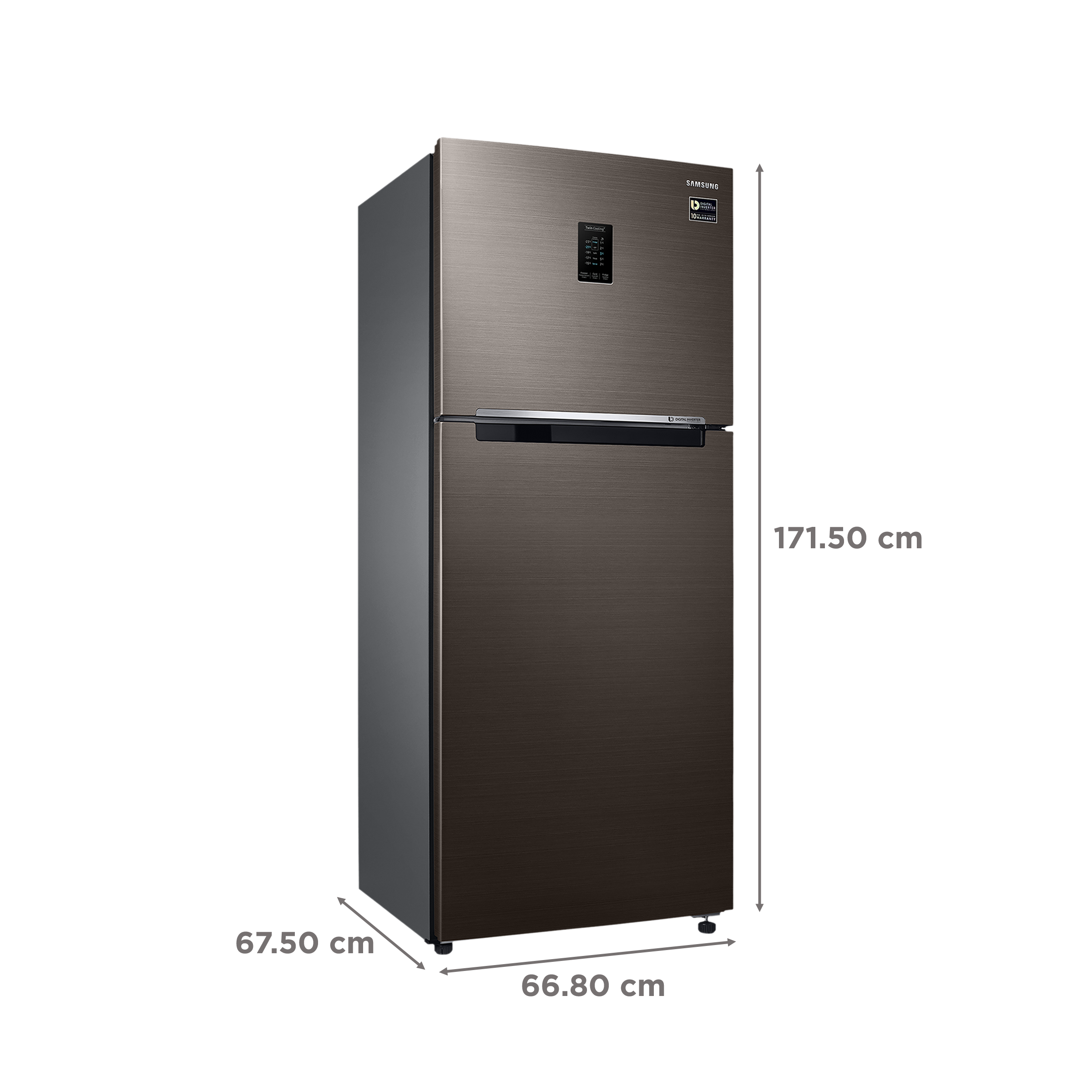 SAMSUNG 355 Litres 2 Star Frost Free Double Door Convertible Refrigerator with Twin Cooling Plus (RT39C5C32DX/HL, Black Inox)_3