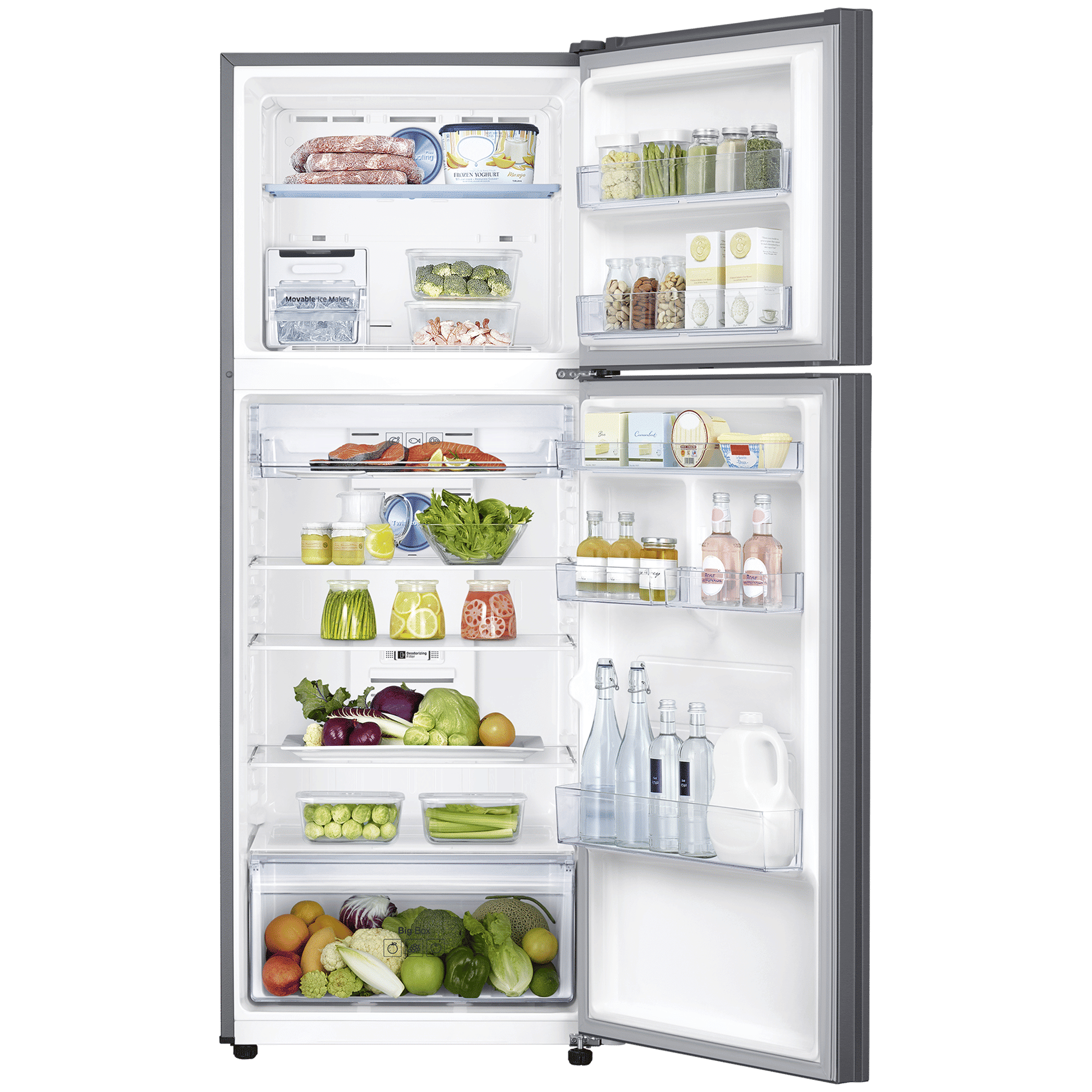SAMSUNG 385 Litres 2 Star Frost Free Double Door Convertible Refrigerator with Deodorizer (RT42C5532S9/HL, Refined Inox)_4