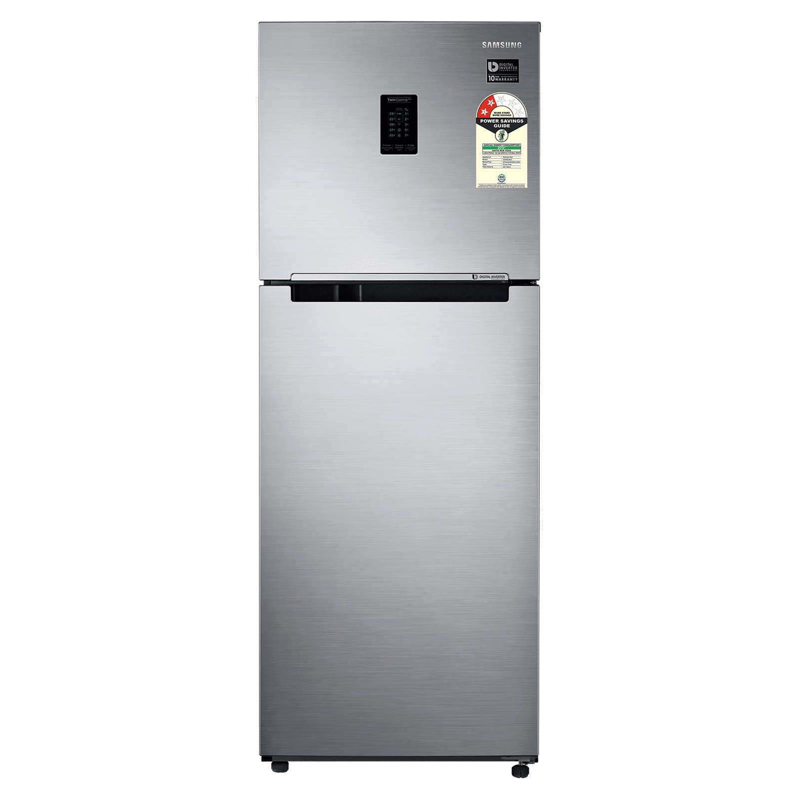 SAMSUNG 301 Litres 2 Star Frost Free Double Door Convertible Refrigerator with Twin Cooling Plus (RT34C4522S8/HL, Elegant Inox)_1