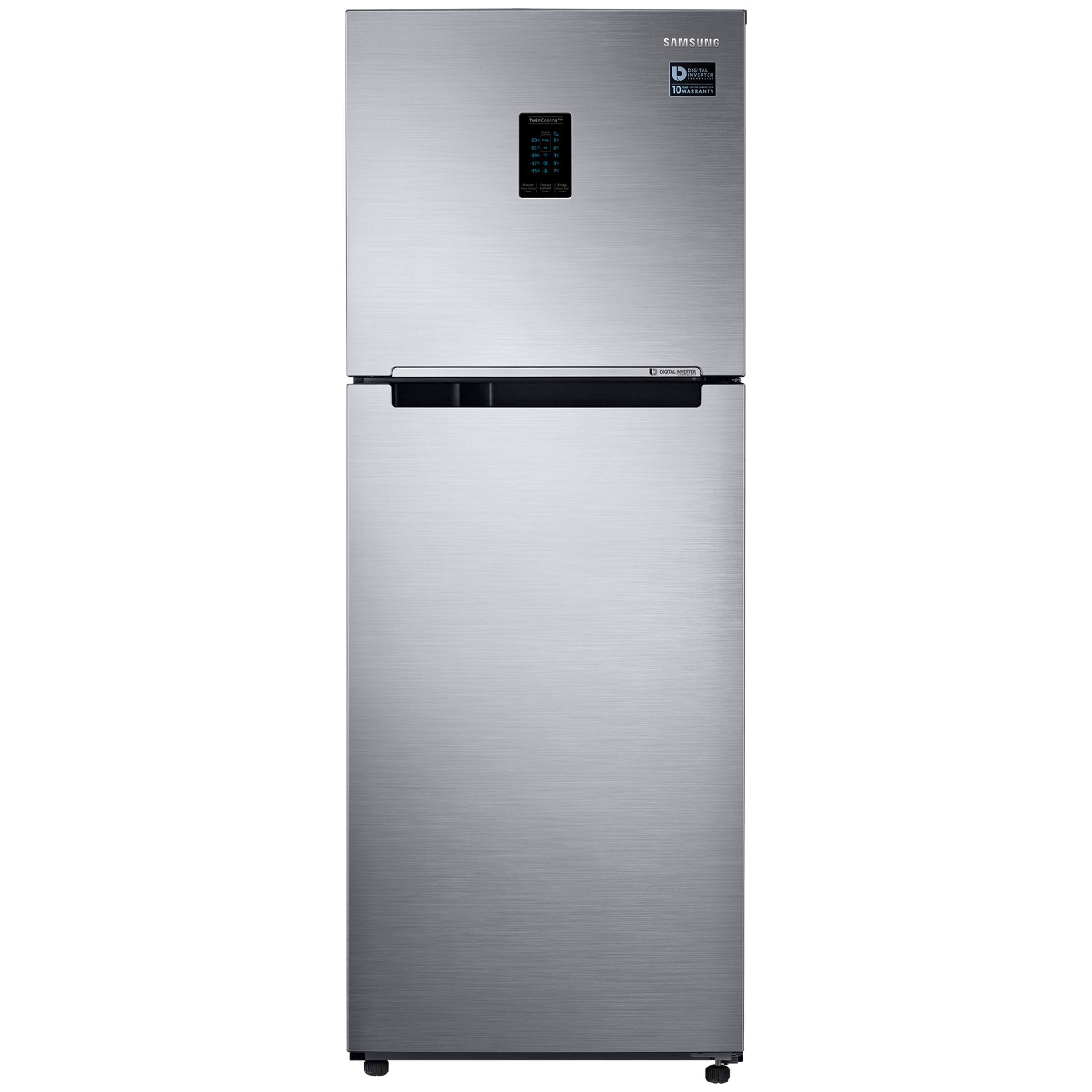 SAMSUNG 301 Litres 2 Star Frost Free Double Door Convertible Refrigerator with Twin Cooling Plus (RT34C4522S8/HL, Elegant Inox)_1