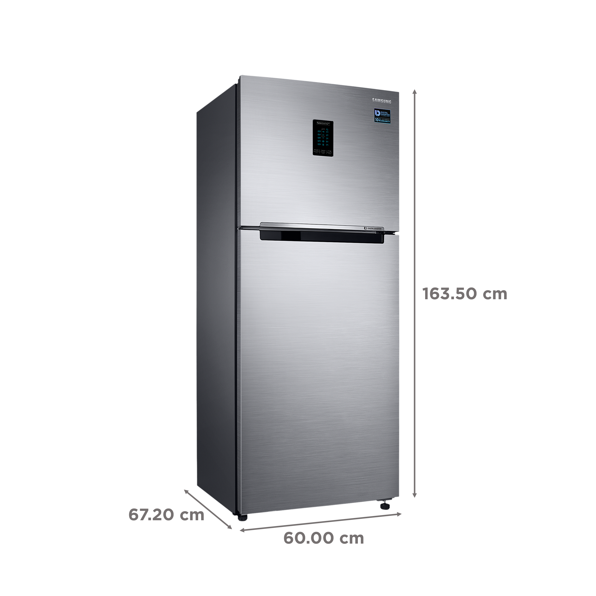 SAMSUNG 301 Litres 2 Star Frost Free Double Door Convertible Refrigerator with Twin Cooling Plus (RT34C4522S8/HL, Elegant Inox)_3