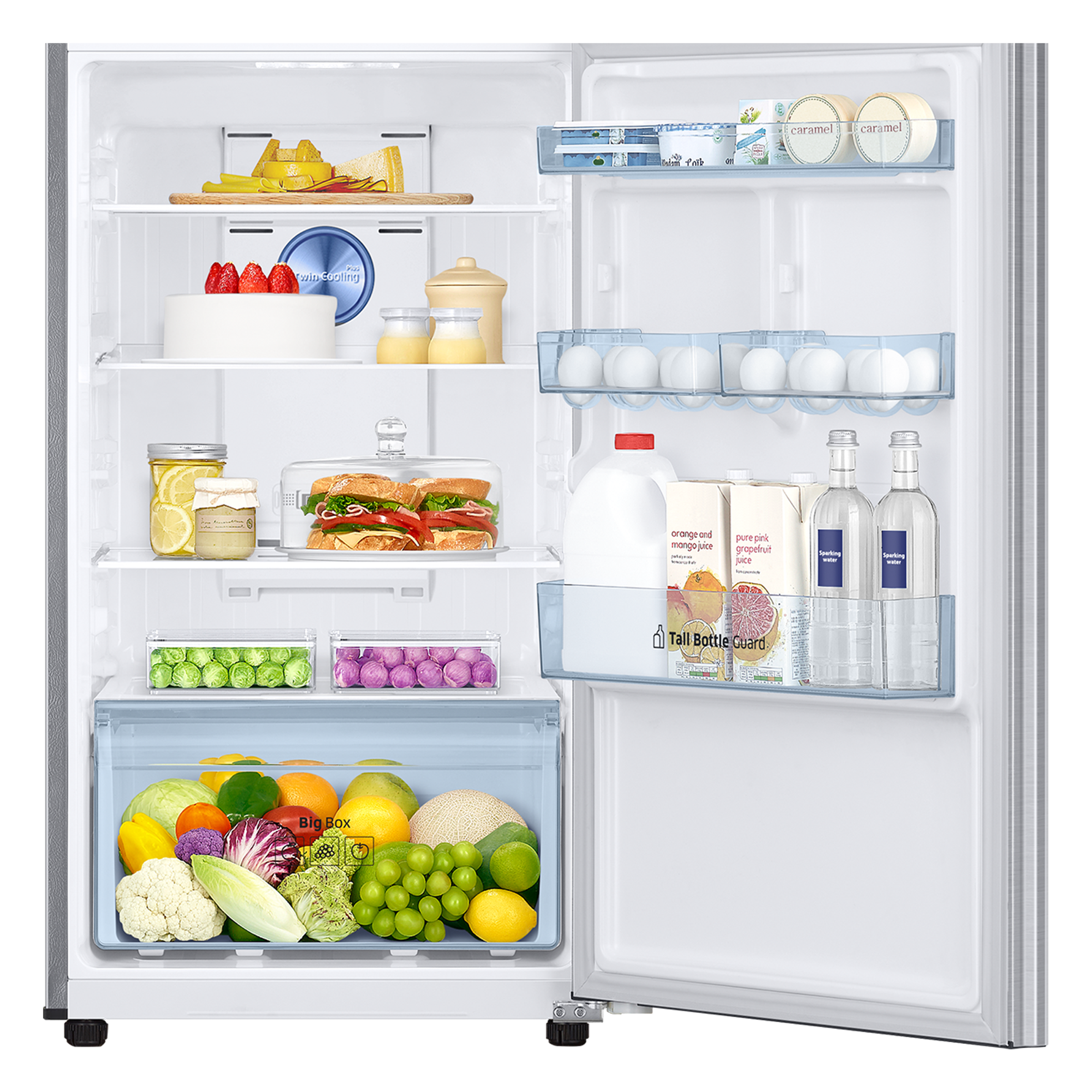 SAMSUNG 301 Litres 2 Star Frost Free Double Door Convertible Refrigerator with Twin Cooling Plus (RT34C4522S8/HL, Elegant Inox)_6