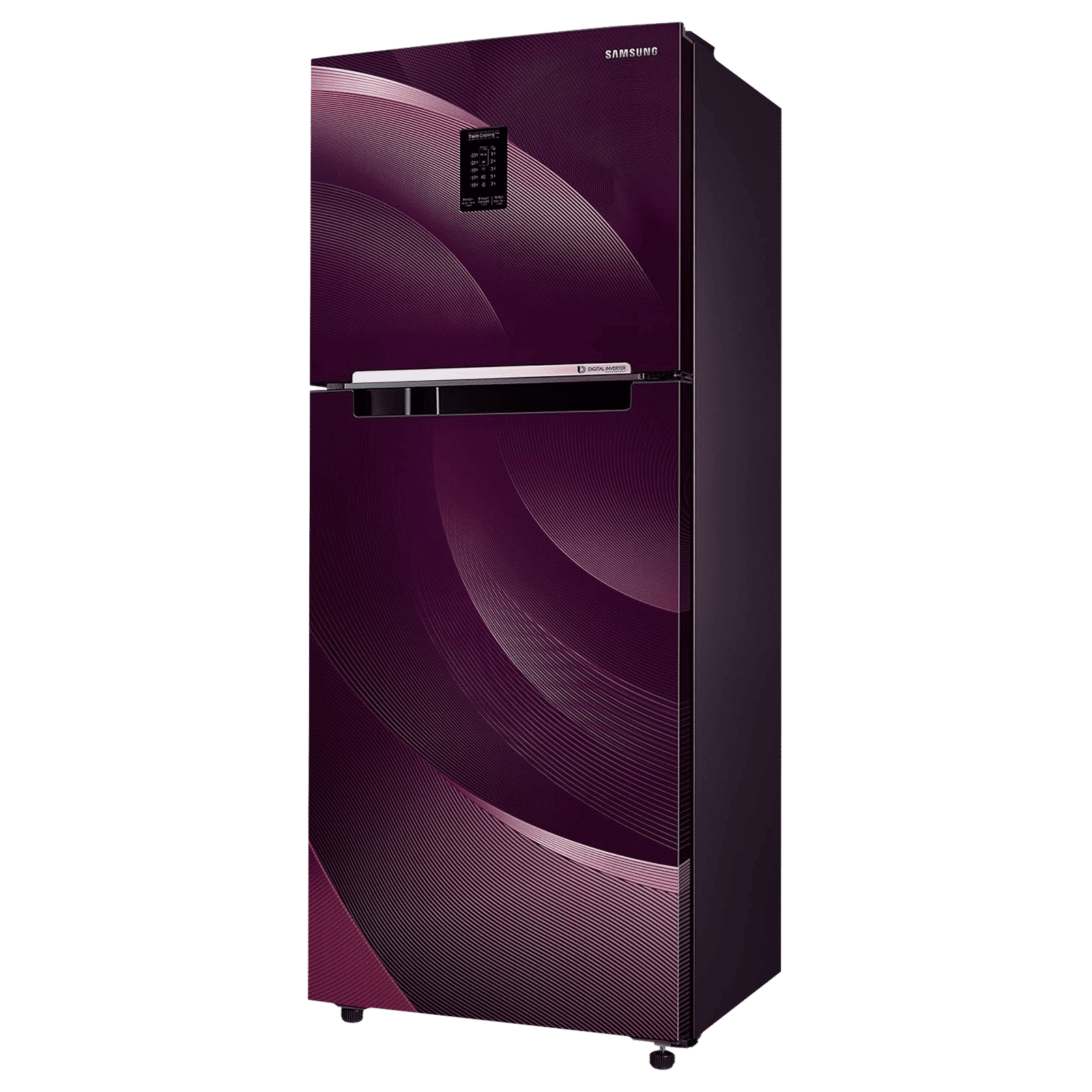 SAMSUNG 301 Litres 2 Star Frost Free Double Door Convertible Refrigerator with Deodorizing Filter (RT34C45224R/HL, Rythmic Twirl Red)_4