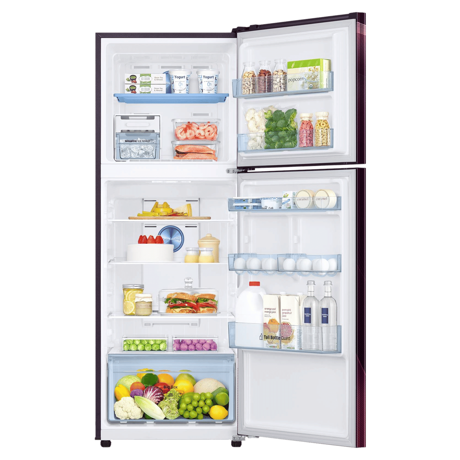 SAMSUNG 301 Litres 2 Star Frost Free Double Door Convertible Refrigerator with Deodorizing Filter (RT34C45224R/HL, Rythmic Twirl Red)_5