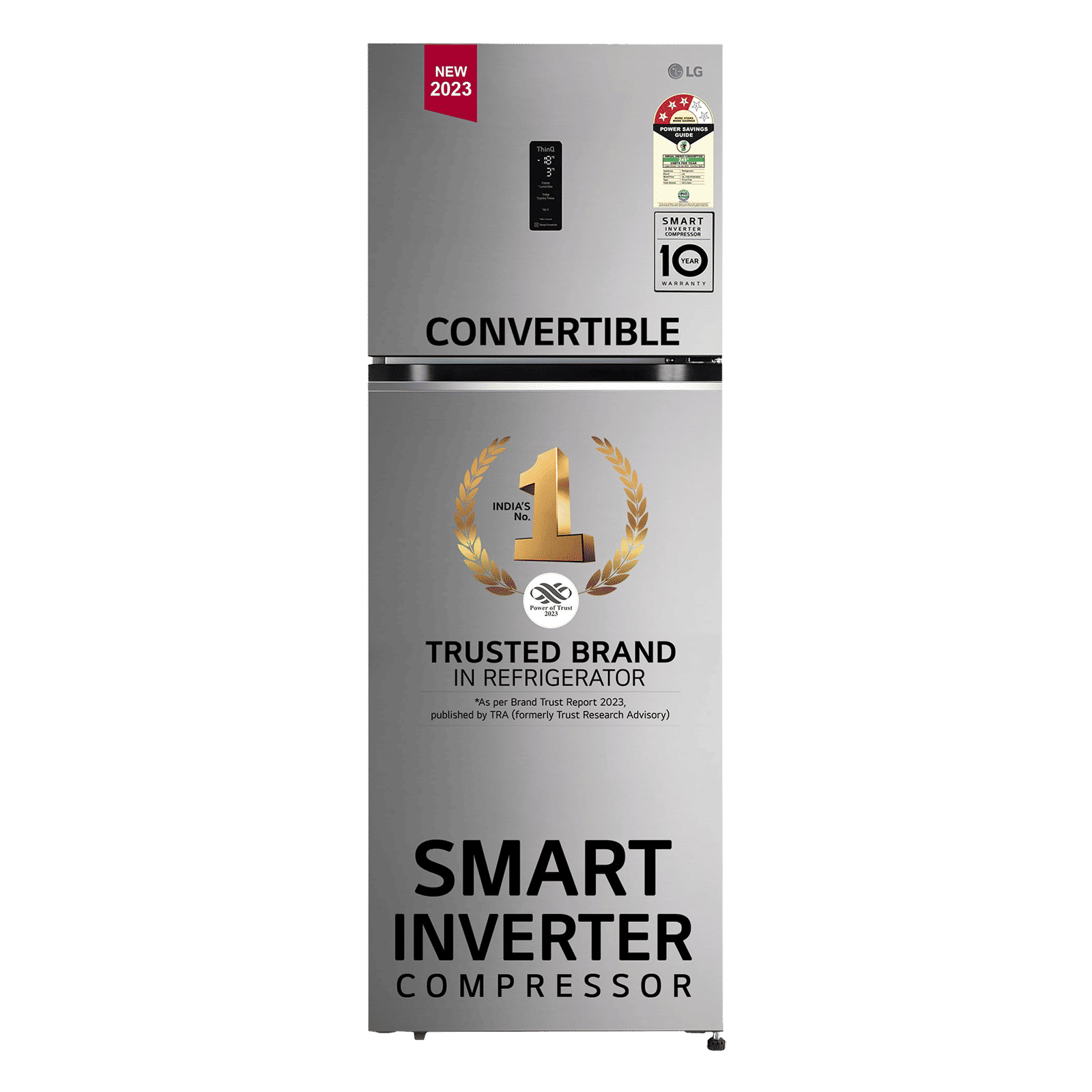 LG 343 Litres 3 Star Frost Free Double Door Convertible Refrigerator with Stabilizer Free Operation (GL-T382TPZX, Shiny Steel) LG 343 Litres 3 Star Frost Free Double Door Convertible Refrigerator with Stabilizer Free Operation (GL-T382TPZX, Shiny Steel)_1