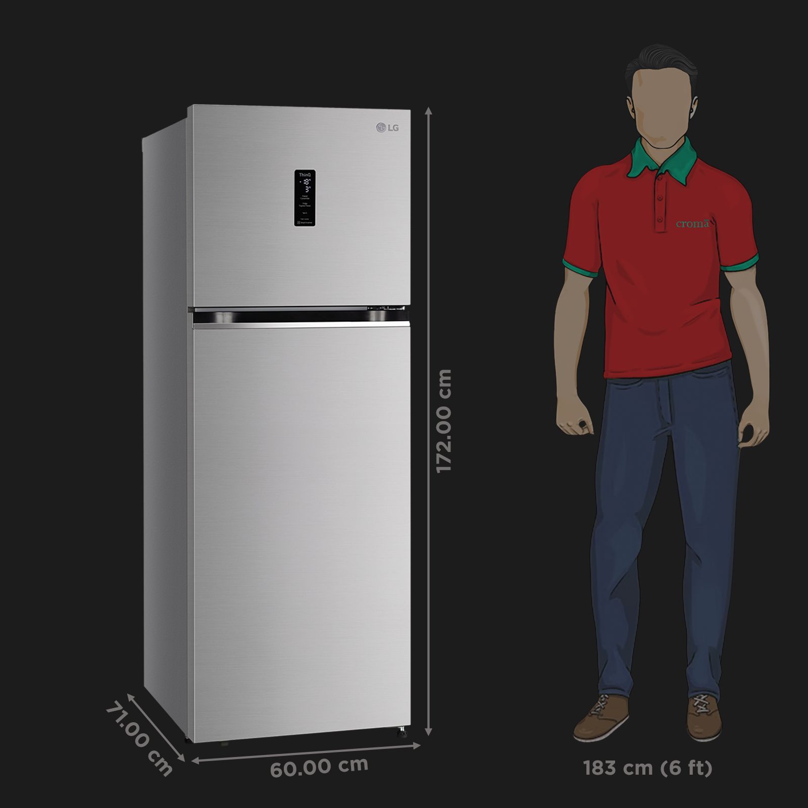 LG 343 Litres 3 Star Frost Free Double Door Convertible Refrigerator with Stabilizer Free Operation (GL-T382TPZX, Shiny Steel) LG 343 Litres 3 Star Frost Free Double Door Convertible Refrigerator with Stabilizer Free Operation (GL-T382TPZX, Shiny Steel)_2