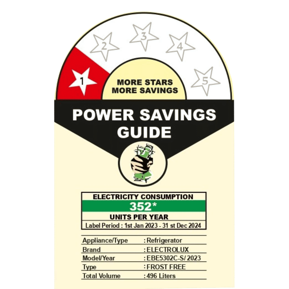 Electrolux UltimateTaste 500 496 Litres 2 Star Frost Free Double Door Bottom Mount Refrigerator with Door Alarm (EBE5302C-S, Stainless Steel)_7