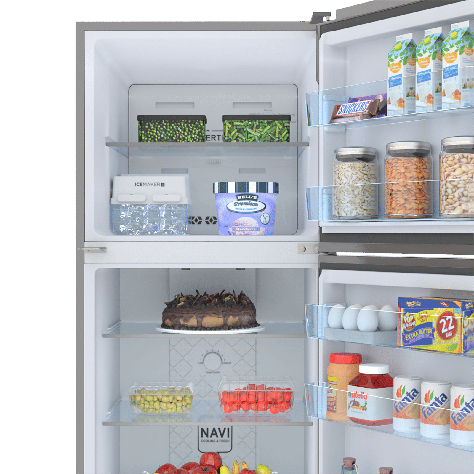 Haier 268 Litres 2 Star Frost Free Double Door Convertible Refrigerator with Turbo Icing (HRF-3182BIS-P, Inox Steel)_11