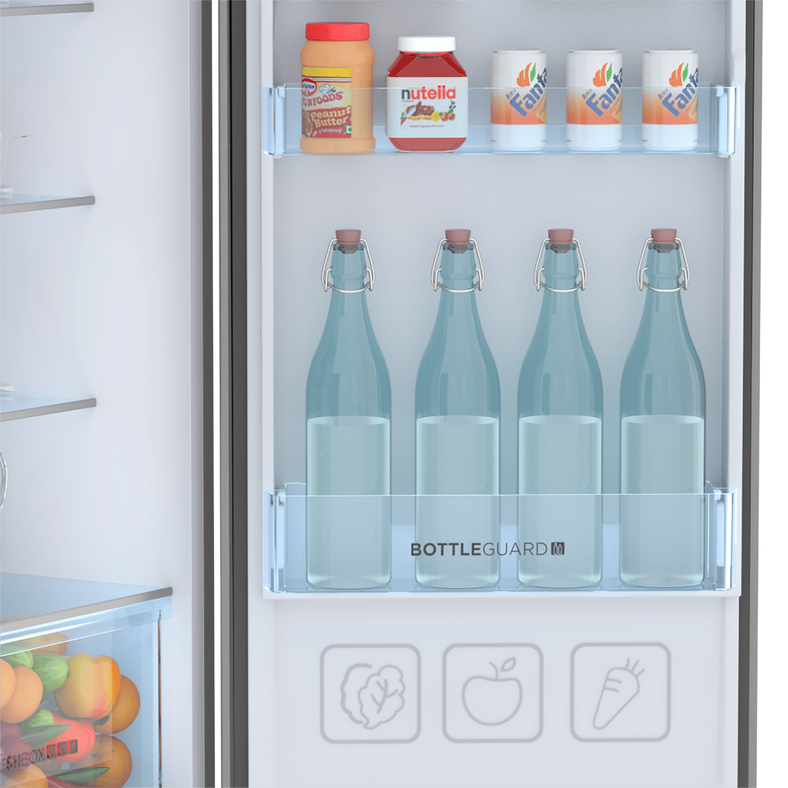 Haier 268 Litres 2 Star Frost Free Double Door Convertible Refrigerator with Turbo Icing (HRF-3182BIS-P, Inox Steel)_12