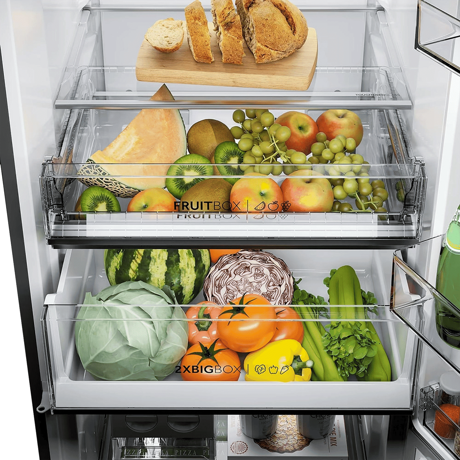 Haier 355 Litres 3 Star Frost Free Double Door Bottom Mount Convertible Refrigerator with Triple Inverter Technology (HRB-4053PKG-P, Black Glass)_14