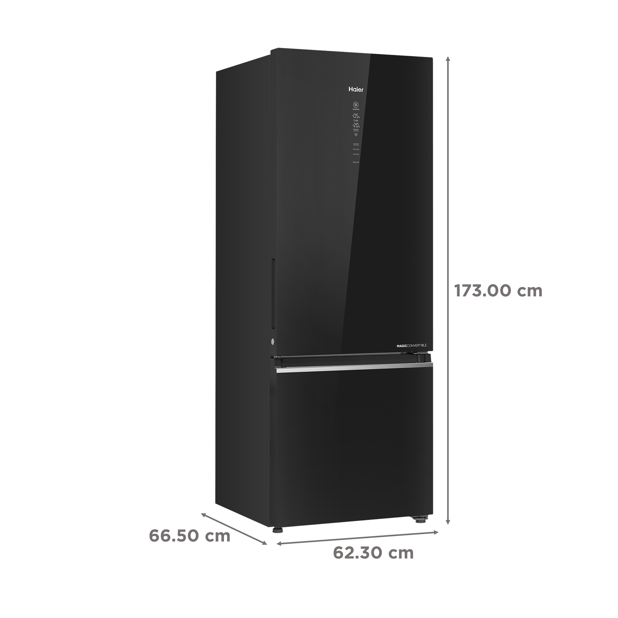 Haier 355 Litres 3 Star Frost Free Double Door Bottom Mount Convertible Refrigerator with Triple Inverter Technology (HRB-4053PKG-P, Black Glass)_3