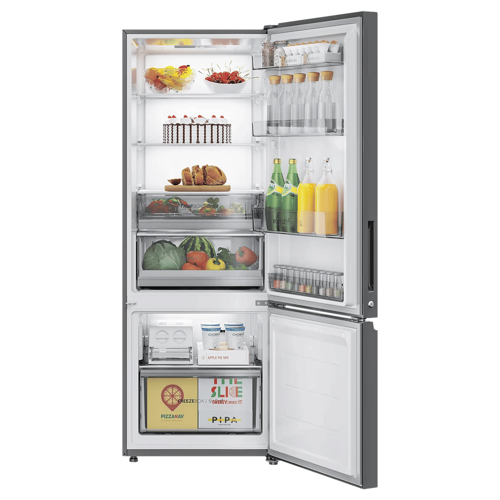 Haier 355 Litres 3 Star Frost Free Double Door Bottom Mount Convertible Refrigerator with Triple Inverter Technology (HRB-4053PKG-P, Black Glass)_5