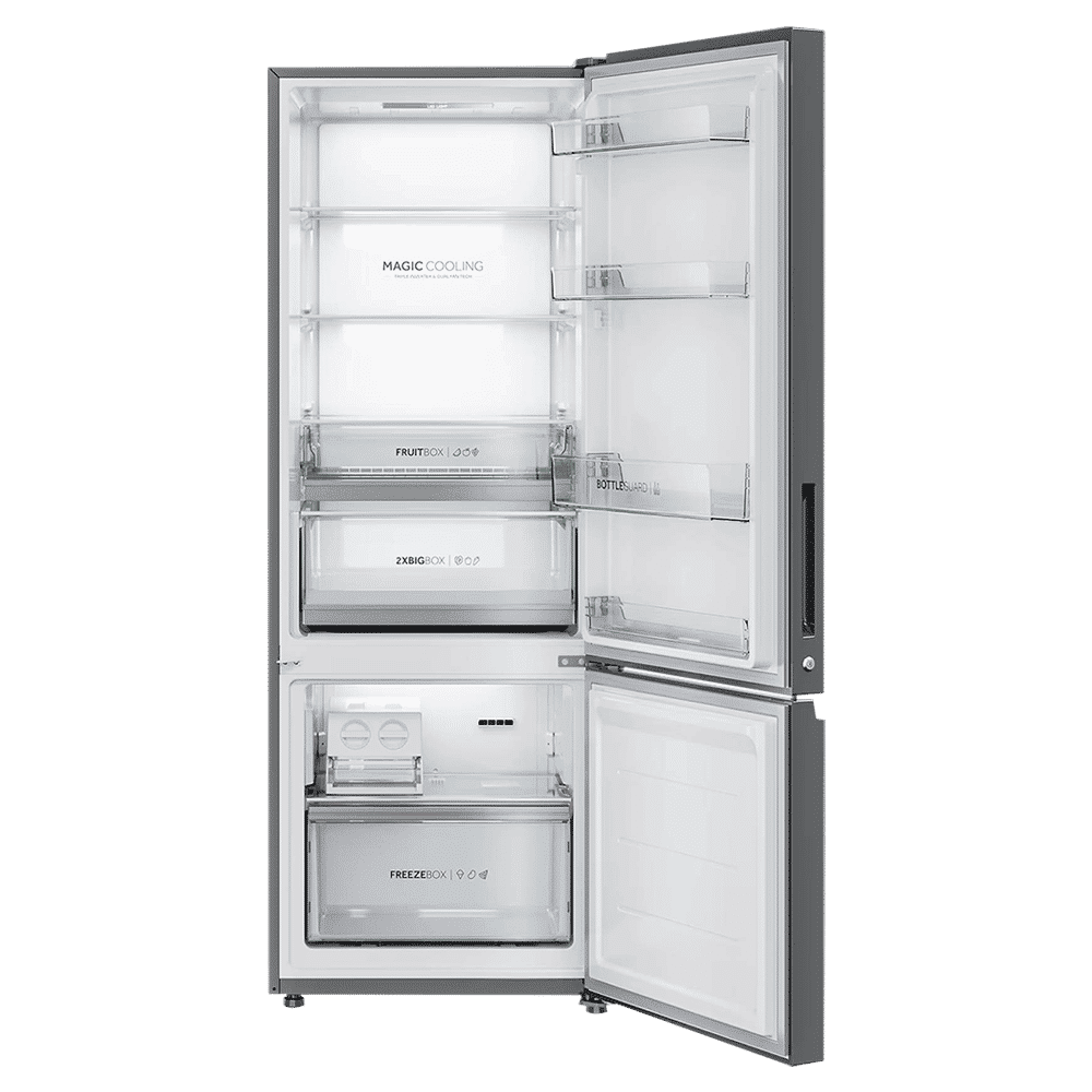 Haier 355 Litres 3 Star Frost Free Double Door Bottom Mount Convertible Refrigerator with Triple Inverter Technology (HRB-4053PKG-P, Black Glass) Haier 355 Litres 3 Star Frost Free Double Door Bottom Mount Convertible Refrigerator with Triple Inverter Technology (HRB-4053PKG-P, Black Glass)_6