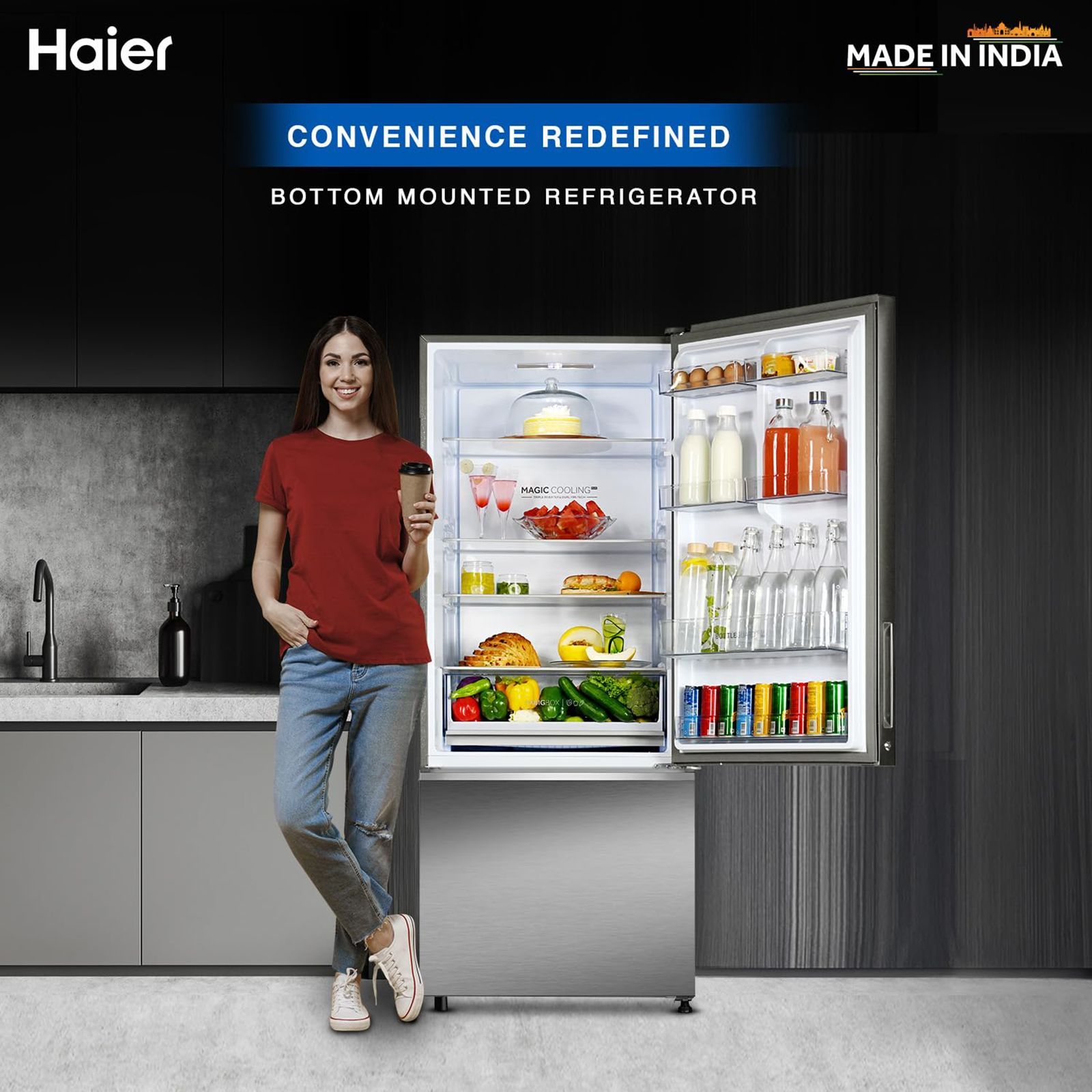 Haier 445 Litres 2 Star Frost Free Double Door Bottom Mount Convertible Refrigerator with Triple Inverter Technology (HRB-4952BIS-P, Inox Steel) Haier 445 Litres 2 Star Frost Free Double Door Bottom Mount Convertible Refrigerator with Triple Inverter Technology (HRB-4952BIS-P, Inox Steel)_20