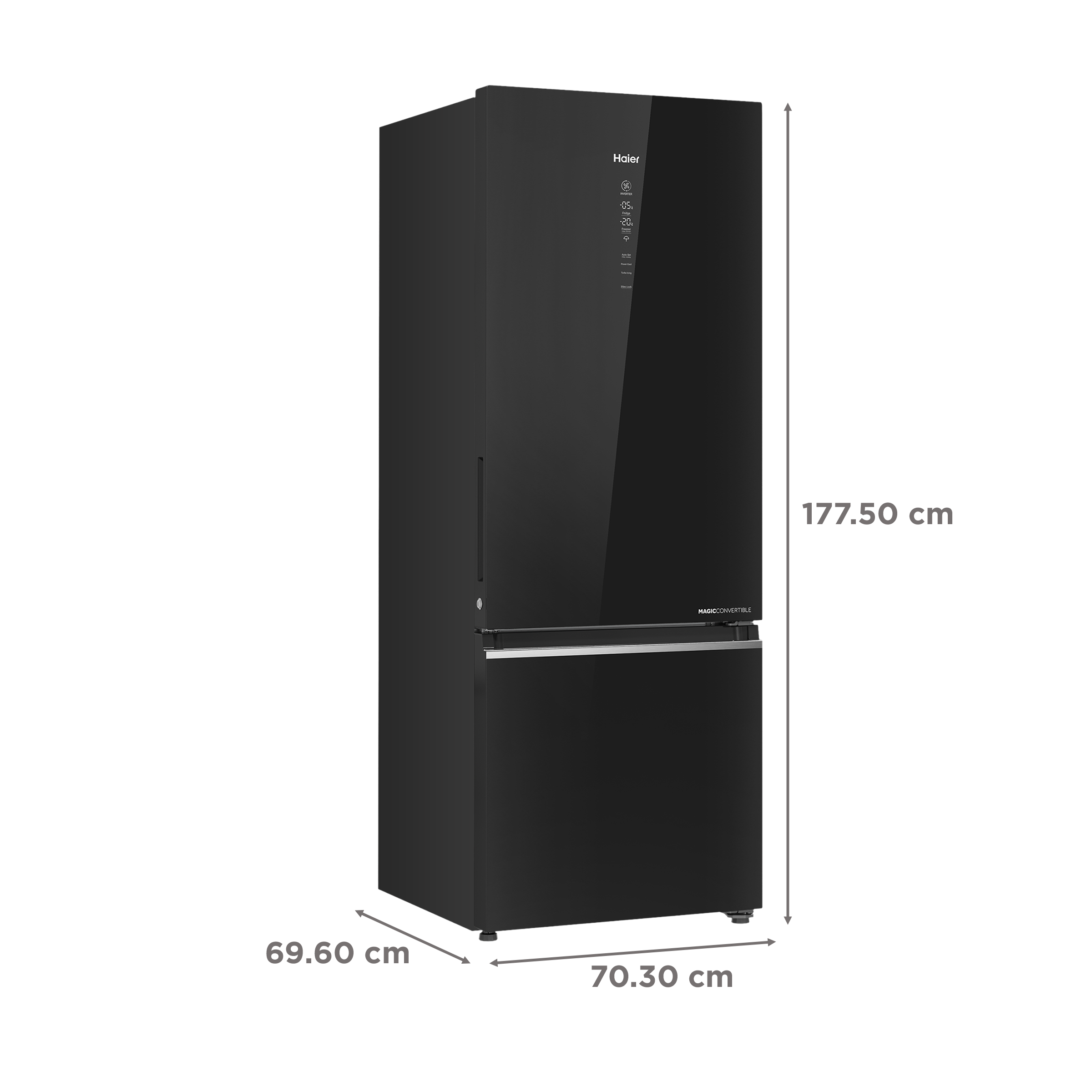 Haier 445 Litres 2 Star Frost Free Double Door Bottom Mount Convertible Refrigerator with Triple Inverter Technology (HRB-4952CKG-P, Black Glass) Haier 445 Litres 2 Star Frost Free Double Door Bottom Mount Convertible Refrigerator with Triple Inverter Technology (HRB-4952CKG-P, Black Glass)_3