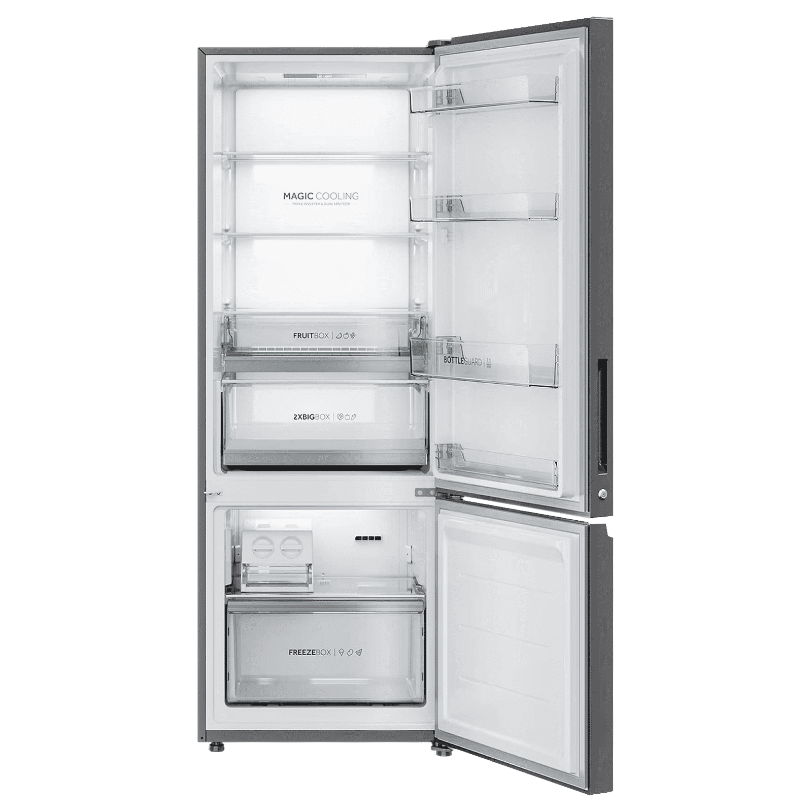 Haier 445 Litres 2 Star Frost Free Double Door Bottom Mount Convertible Refrigerator with Triple Inverter Technology (HRB-4952CKG-P, Black Glass) Haier 445 Litres 2 Star Frost Free Double Door Bottom Mount Convertible Refrigerator with Triple Inverter Technology (HRB-4952CKG-P, Black Glass)_6