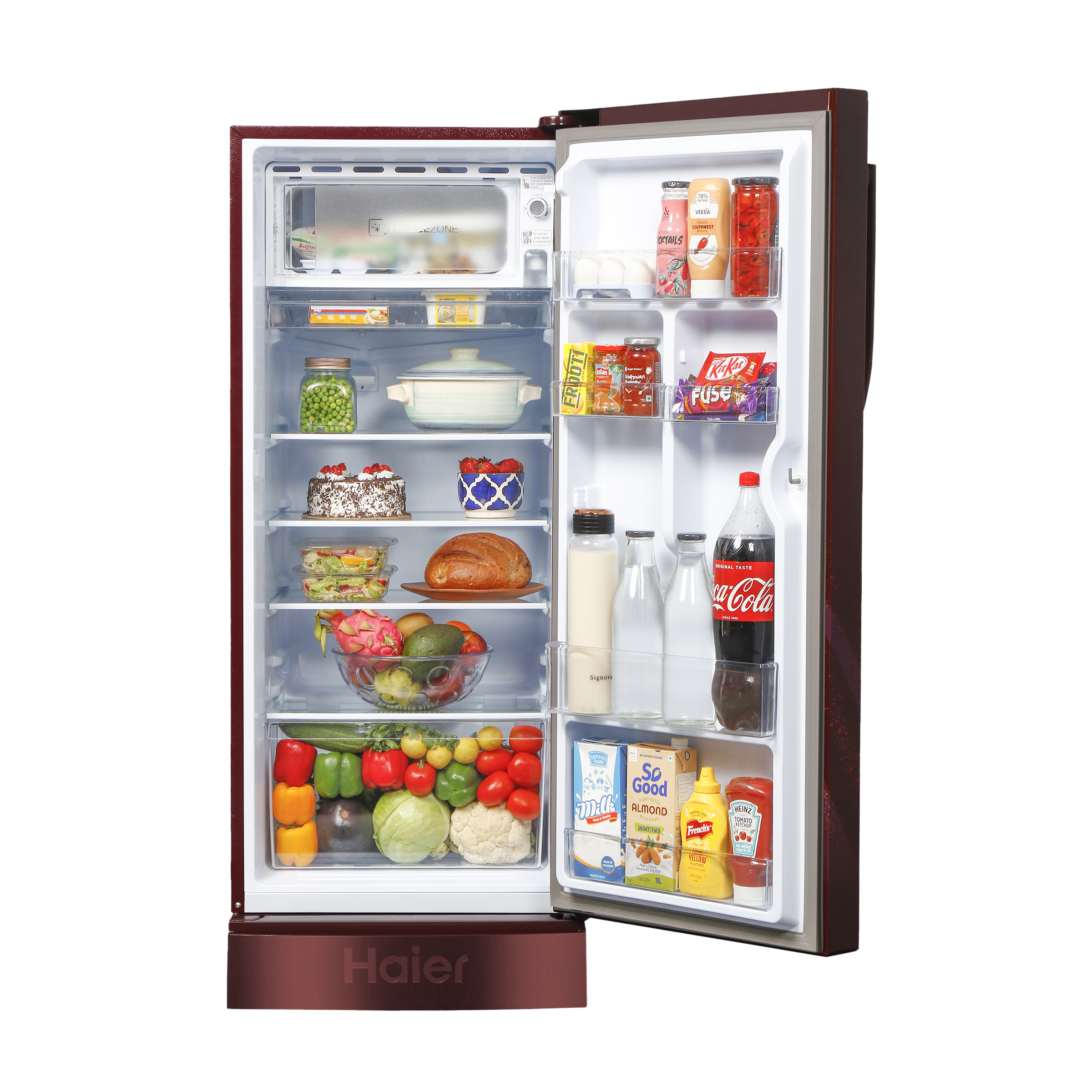 Haier 190 Litres 3 Star Direct Cool Single Door Refrigerator with Diamond Edge Freezing Technology (HRD-2103PRO-P, Red Opal)_4
