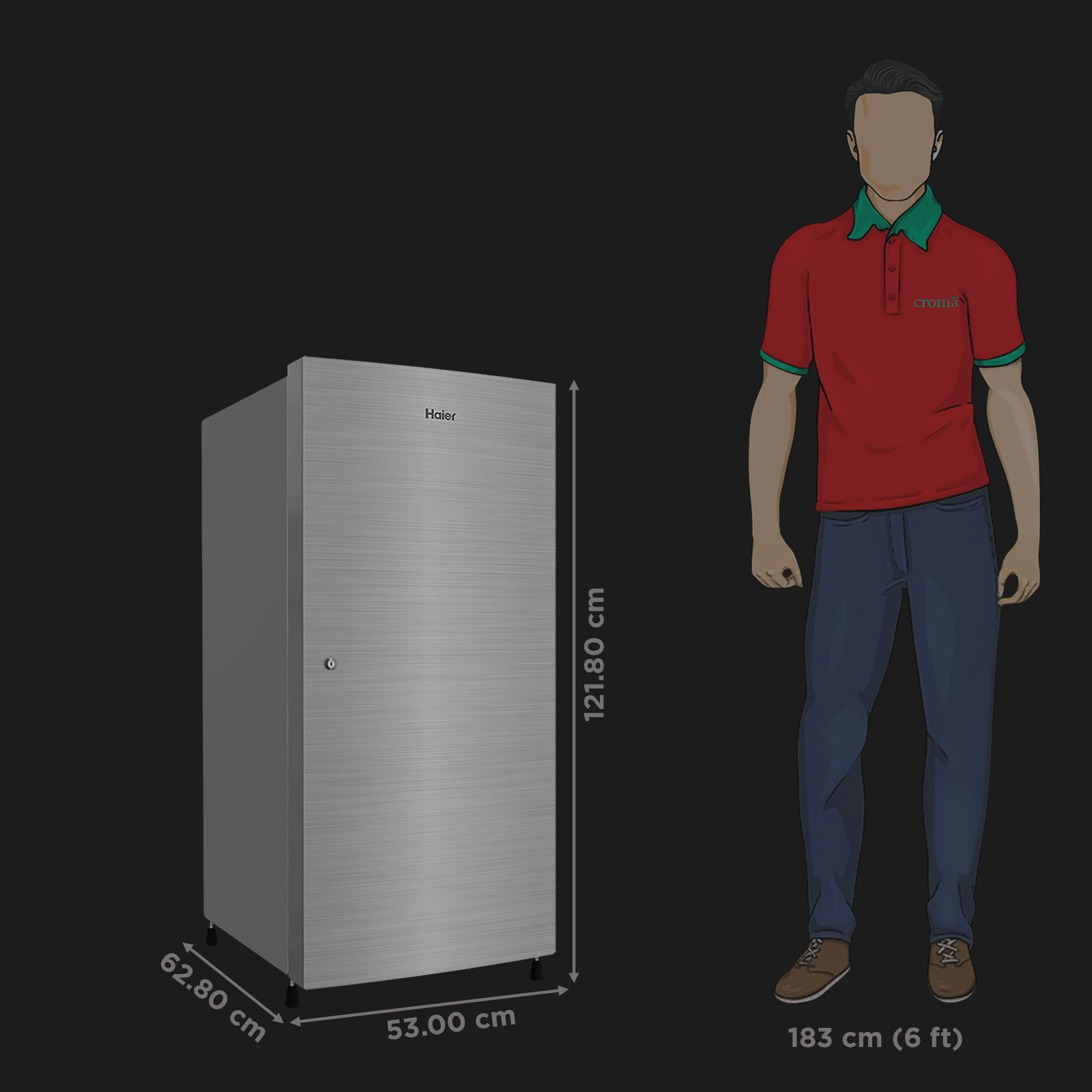 Haier 190 Litres 5 Star Direct Cool Single Door Refrigerator with Stabilizer Free Operation (HRD-2105BIS-P, Inox Steel)_2