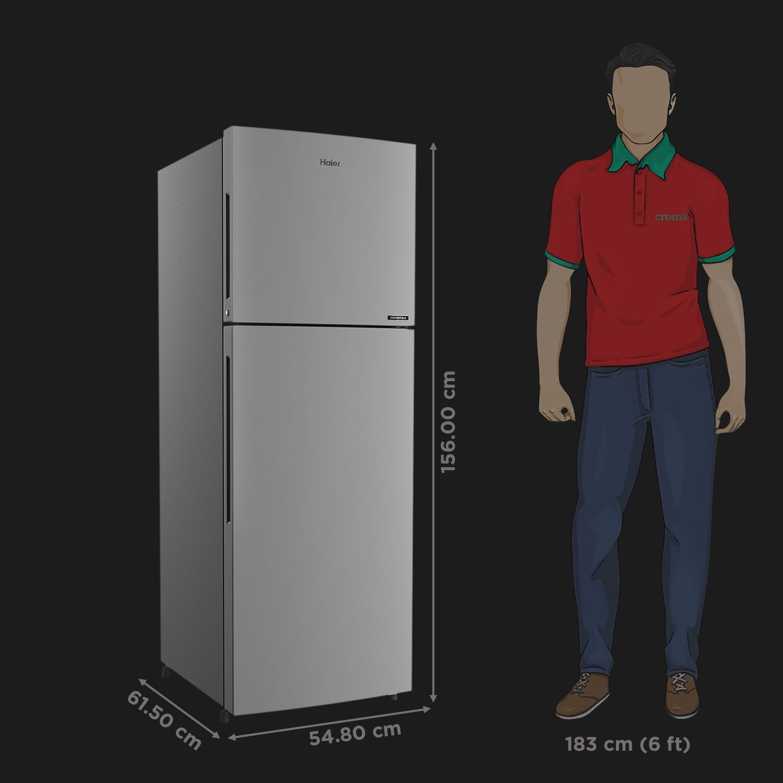 Haier 240 Litres 2 Star Frost Free Double Door Convertible Refrigerator with Turbo Icing (HRF-2902BMS-P, Moon Silver)_2