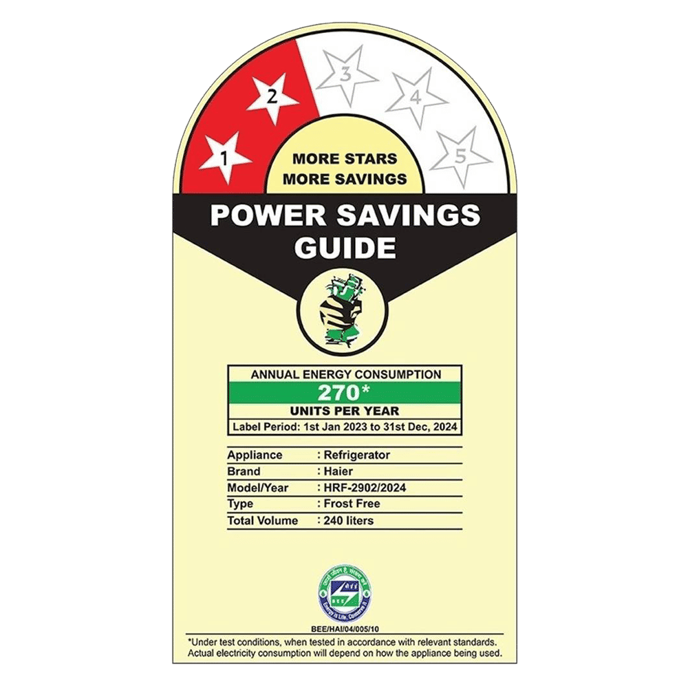 Haier 240 Litres 2 Star Frost Free Double Door Convertible Refrigerator with Turbo Icing (HRF-2902BMS-P, Moon Silver)_7