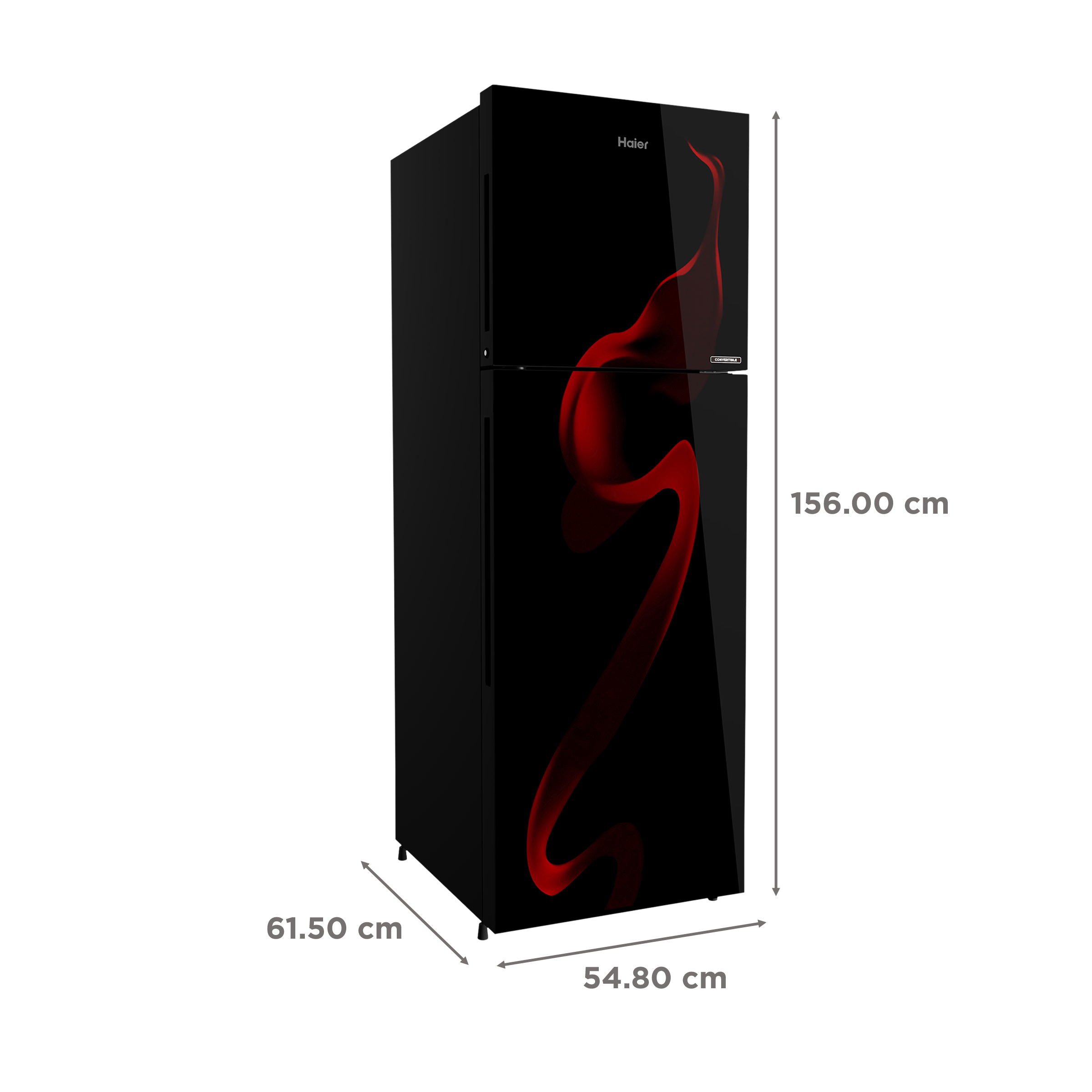 Haier 240 Litres 3 Star Frost Free Double Door Convertible Refrigerator with Turbo Icing (HRF-2903CSG-P, Spiral Glass)_3