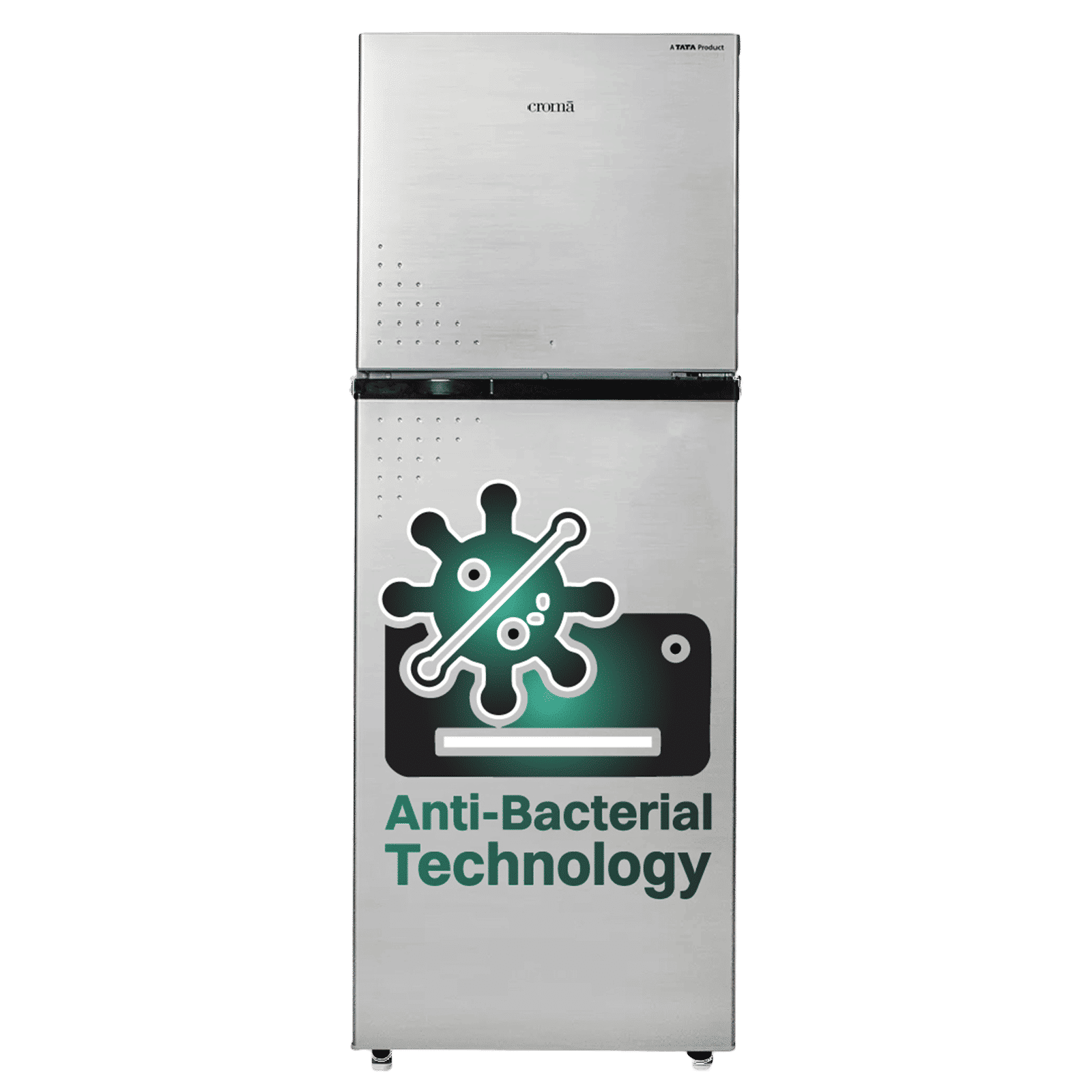 Croma 256 Litres 2 Star Frost Free Double Door Refrigerator with Inverter Technology ( Shining Silver) Croma 256 Litres 2 Star Frost Free Double Door Refrigerator with Inverter Technology ( Shining Silver)_1