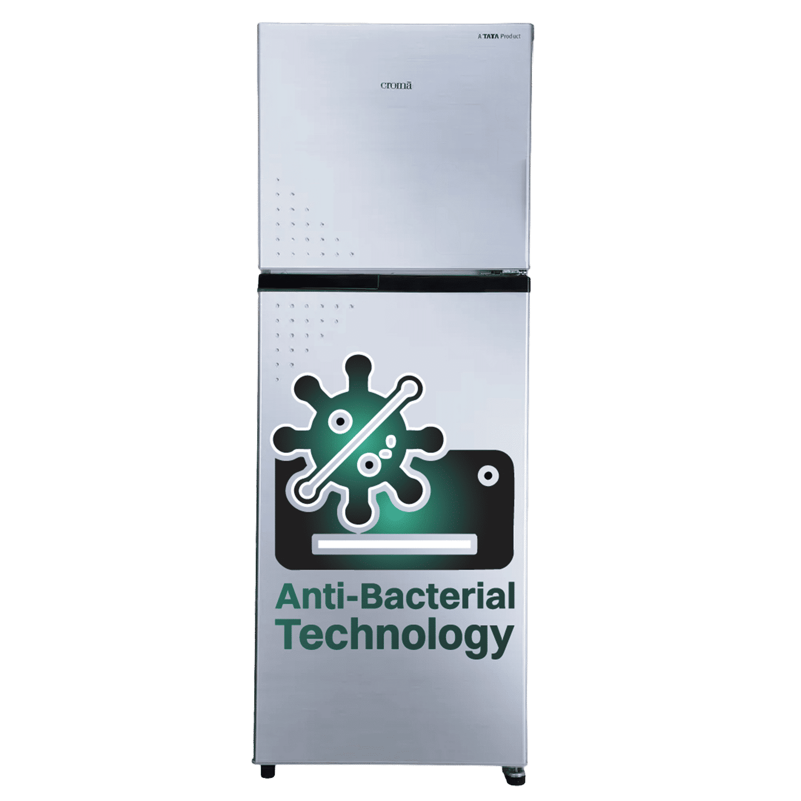 Croma 236 Litres 2 Star Frost Free Double Door Refrigerator with Inverter Technology ( Shining Silver) Croma 236 Litres 2 Star Frost Free Double Door Refrigerator with Inverter Technology ( Shining Silver)_1