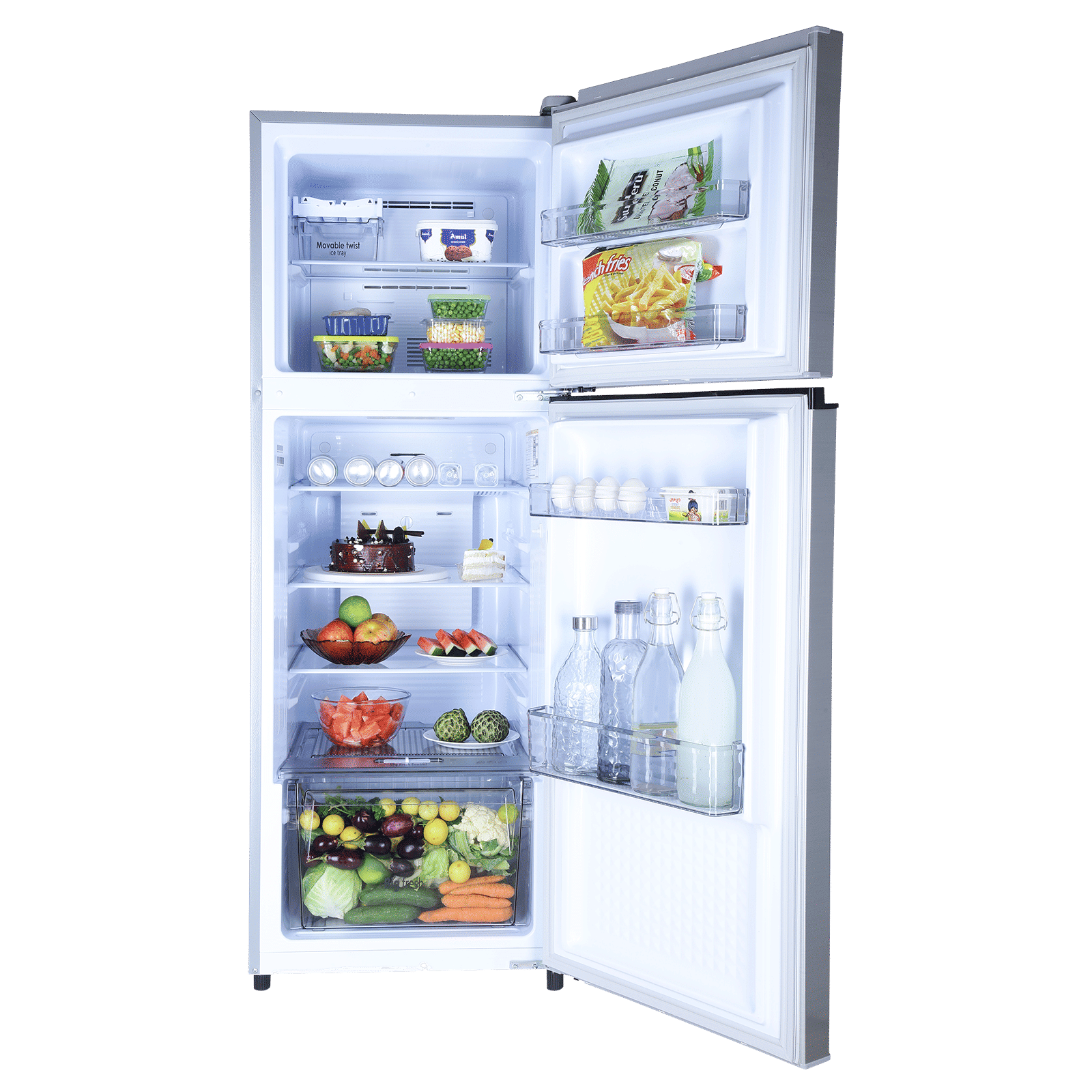 Croma 236 Litres 2 Star Frost Free Double Door Refrigerator with Inverter Technology ( Shining Silver)_5