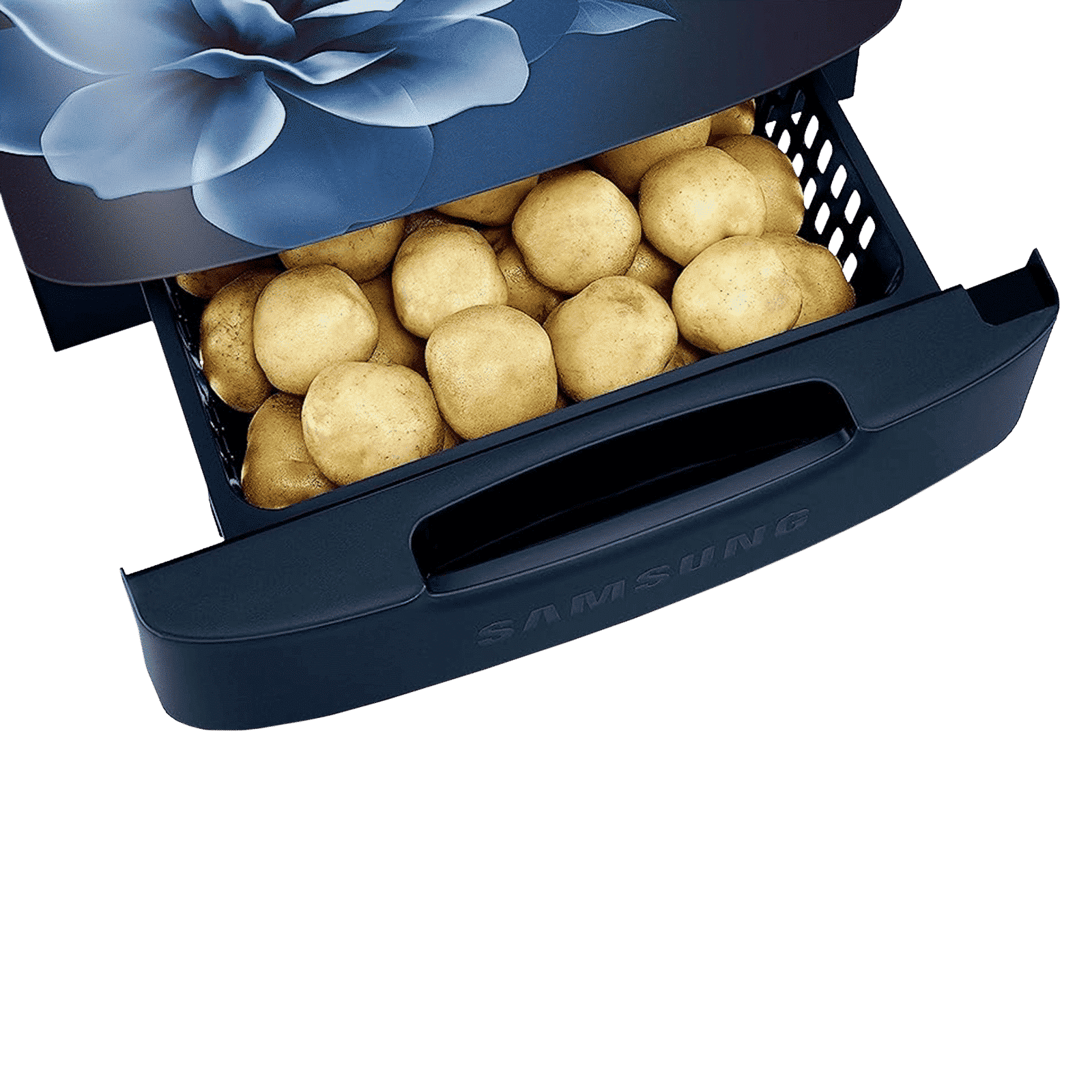 SAMSUNG Stylish Grande 223 Litres3 Star Direct Cool Single Door Refrigerator with Base Stand Drawer (RR24C2823CU/NL, Camellia Blue)_7