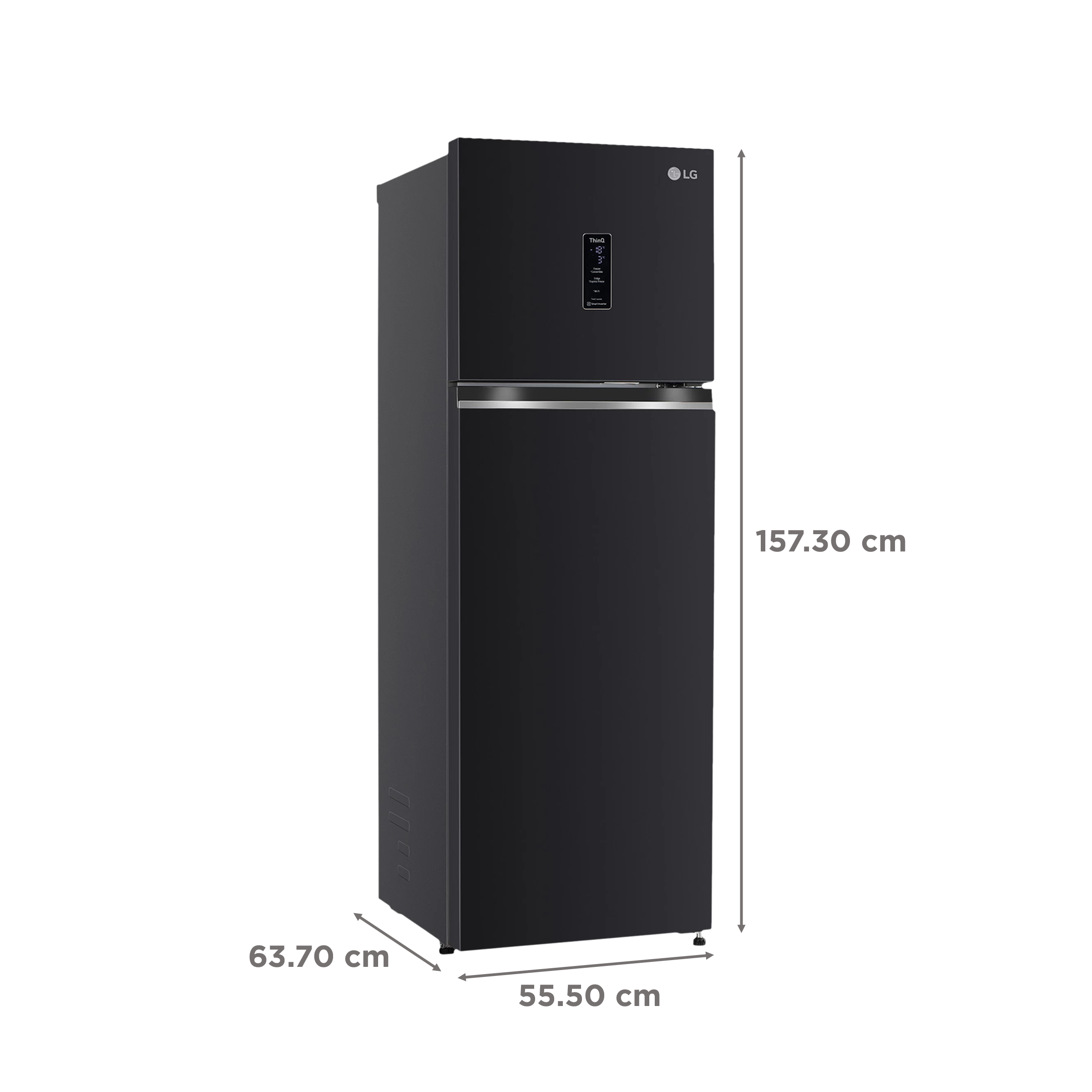 LG 246 Litres 3 Star Frost Free Double Door Convertible Refrigerator with Door Cooling Plus Technology (GL-T262TESX.AESZEB, Ebony Sheen)_3