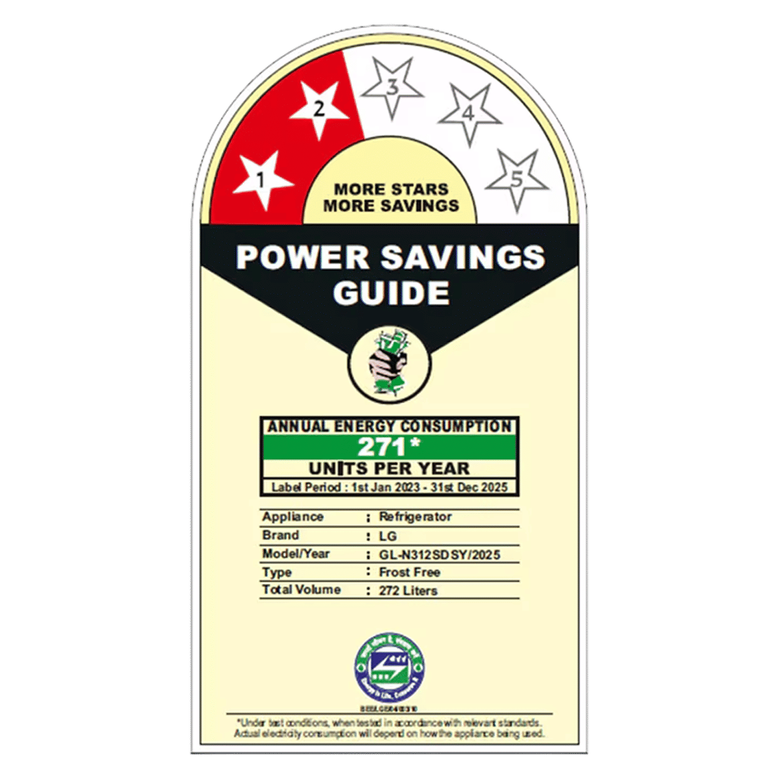 LG 272 Litres 2 Star Frost Free Double Door Refrigerator with Smart Diagnosis (GL-N312SDSY, Dazzle Steel)_19