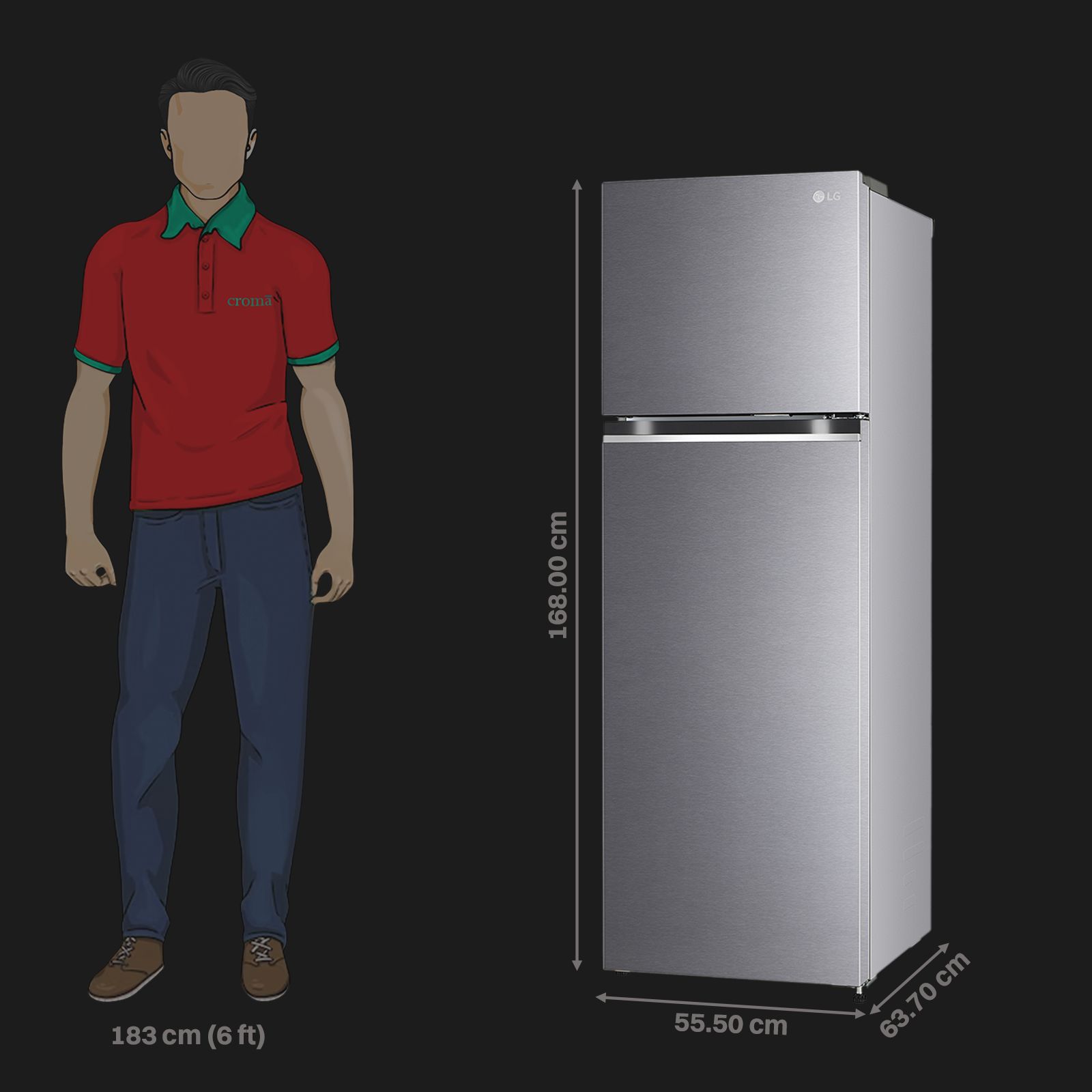 LG 272 Litres 2 Star Frost Free Double Door Refrigerator with Smart Diagnosis (GL-N312SDSY, Dazzle Steel)_2