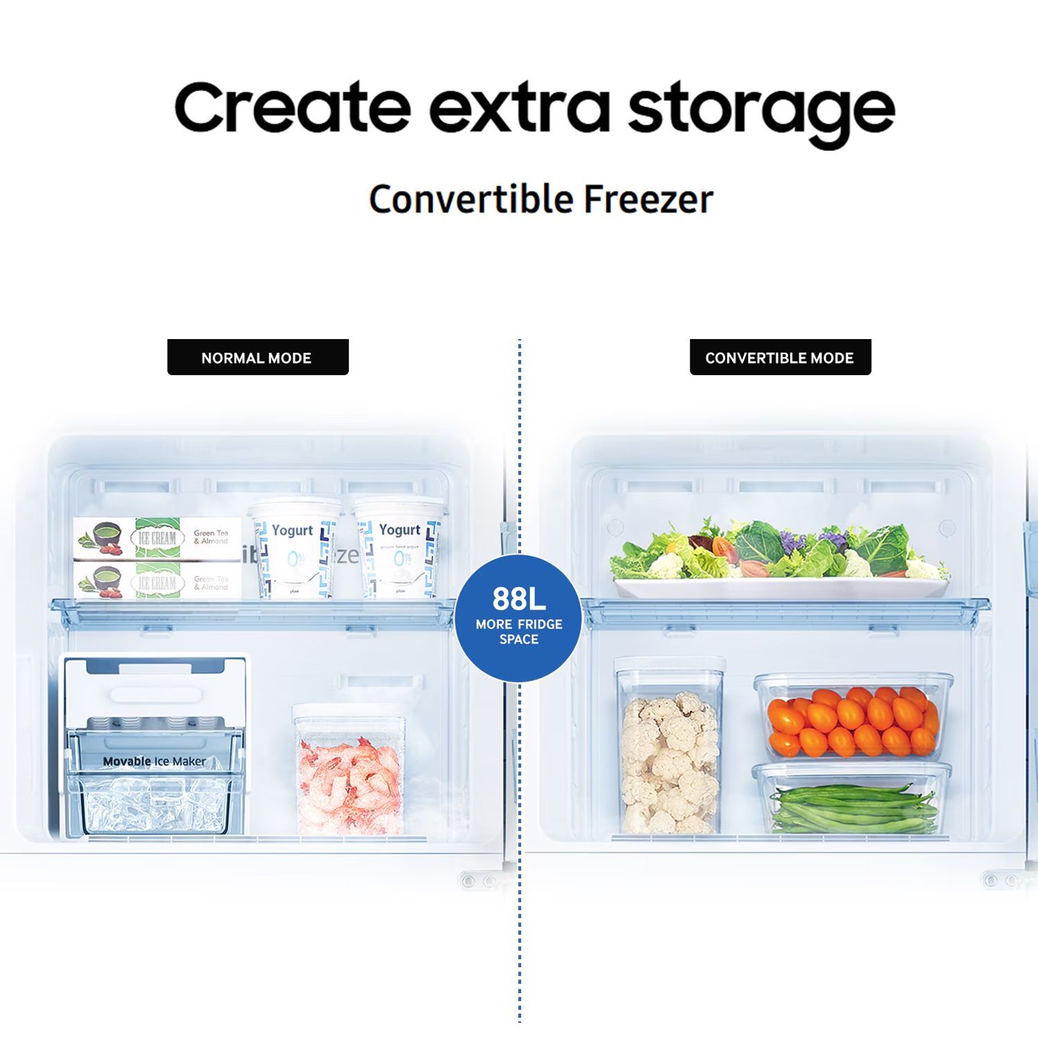 SAMSUNG 236 Litres 2 Star Frost Free Double Door Convertible Refrigerator with Deodorizing Filter (RT28C3732HS/HL, Hydrangea Blue) SAMSUNG 236 Litres 2 Star Frost Free Double Door Convertible Refrigerator with Deodorizing Filter (RT28C3732HS/HL, Hydrangea Blue)_12