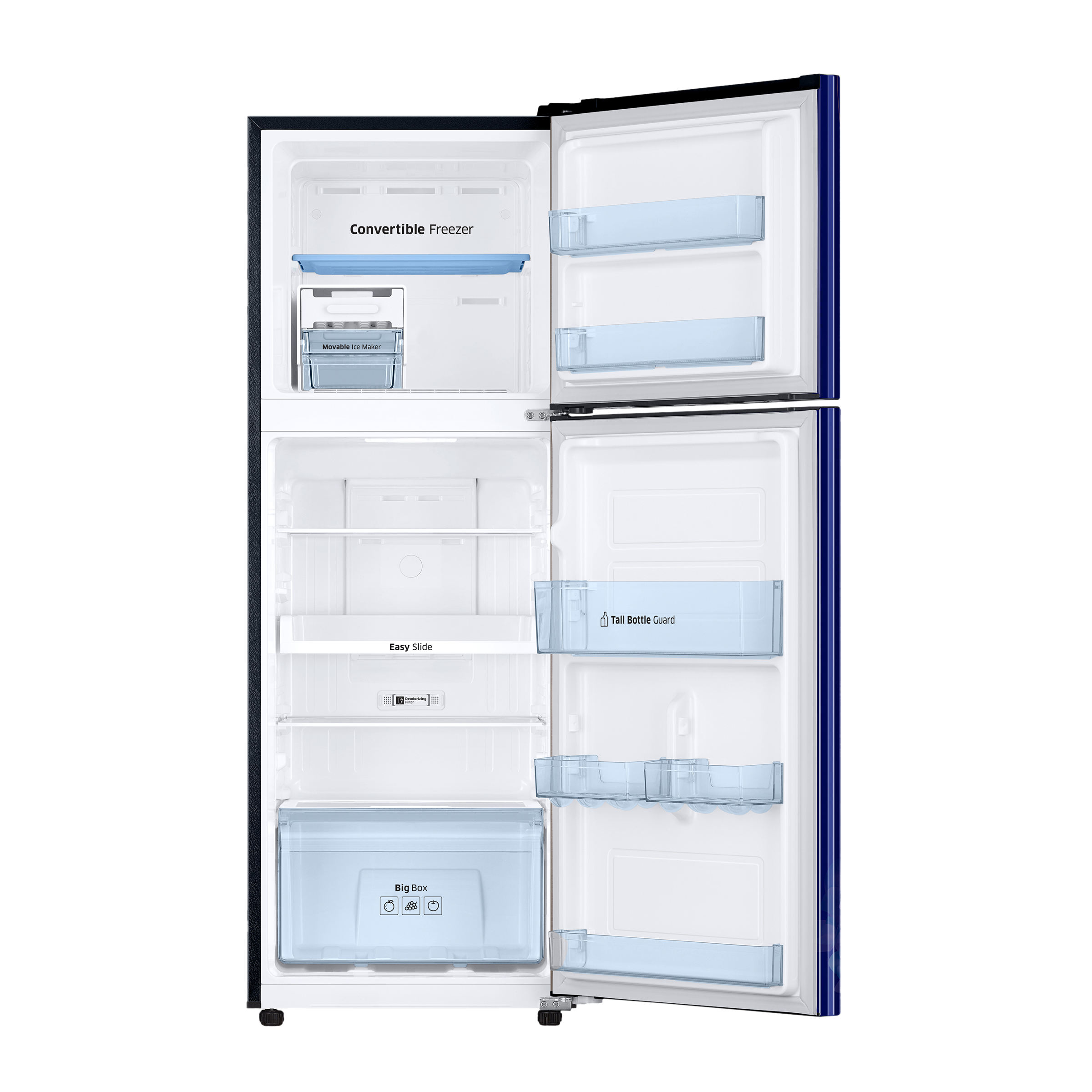 SAMSUNG 236 Litres 2 Star Frost Free Double Door Convertible Refrigerator with Deodorizing Filter (RT28C3732HS/HL, Hydrangea Blue)_6