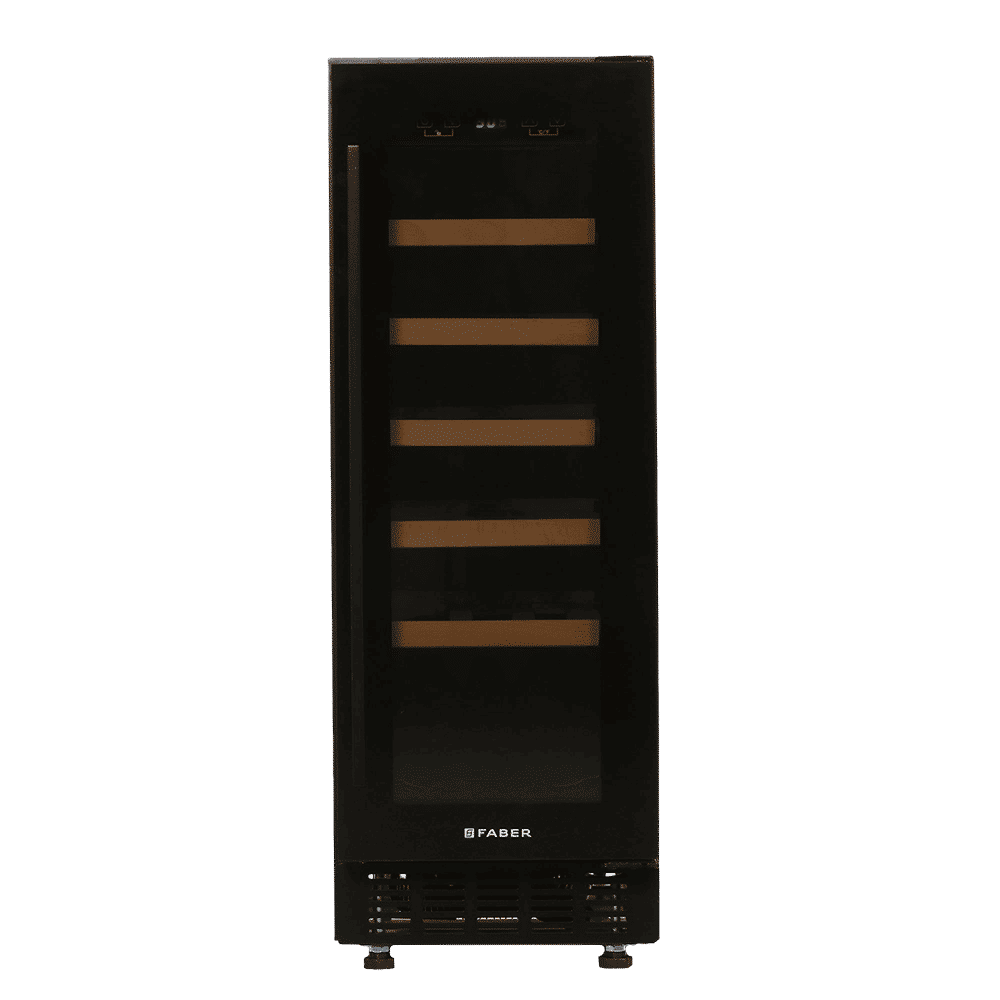 FABER 58 Litres 20 Bottles Wine Cooler (Triple Glazed Glass Door, FWCJCF58, Black)_1