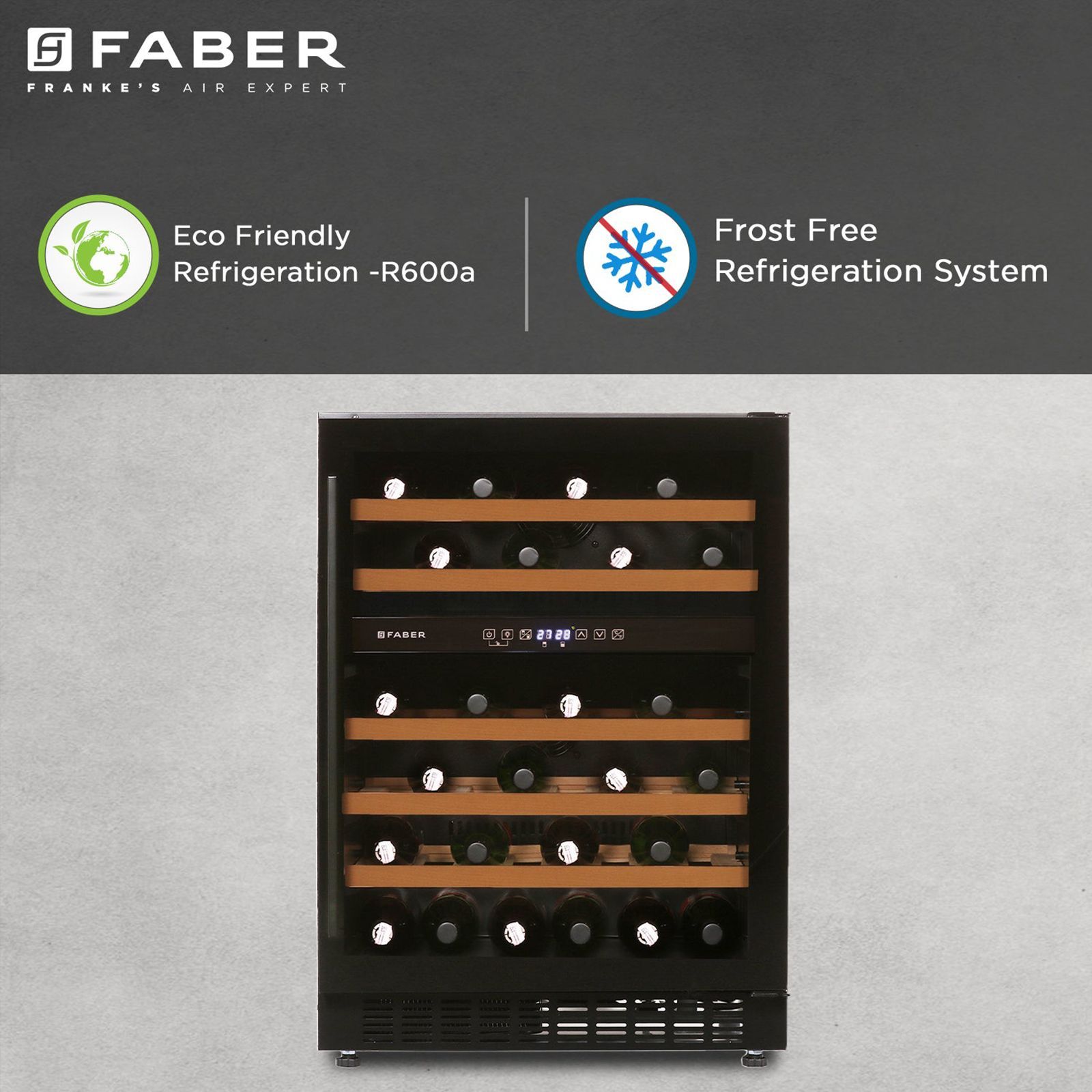 FABER 145 Litres 46 Bottles Wine Cooler (Dual Zone, FWC JCF 145S, Black) FABER 145 Litres 46 Bottles Wine Cooler (Dual Zone, FWC JCF 145S, Black)_17