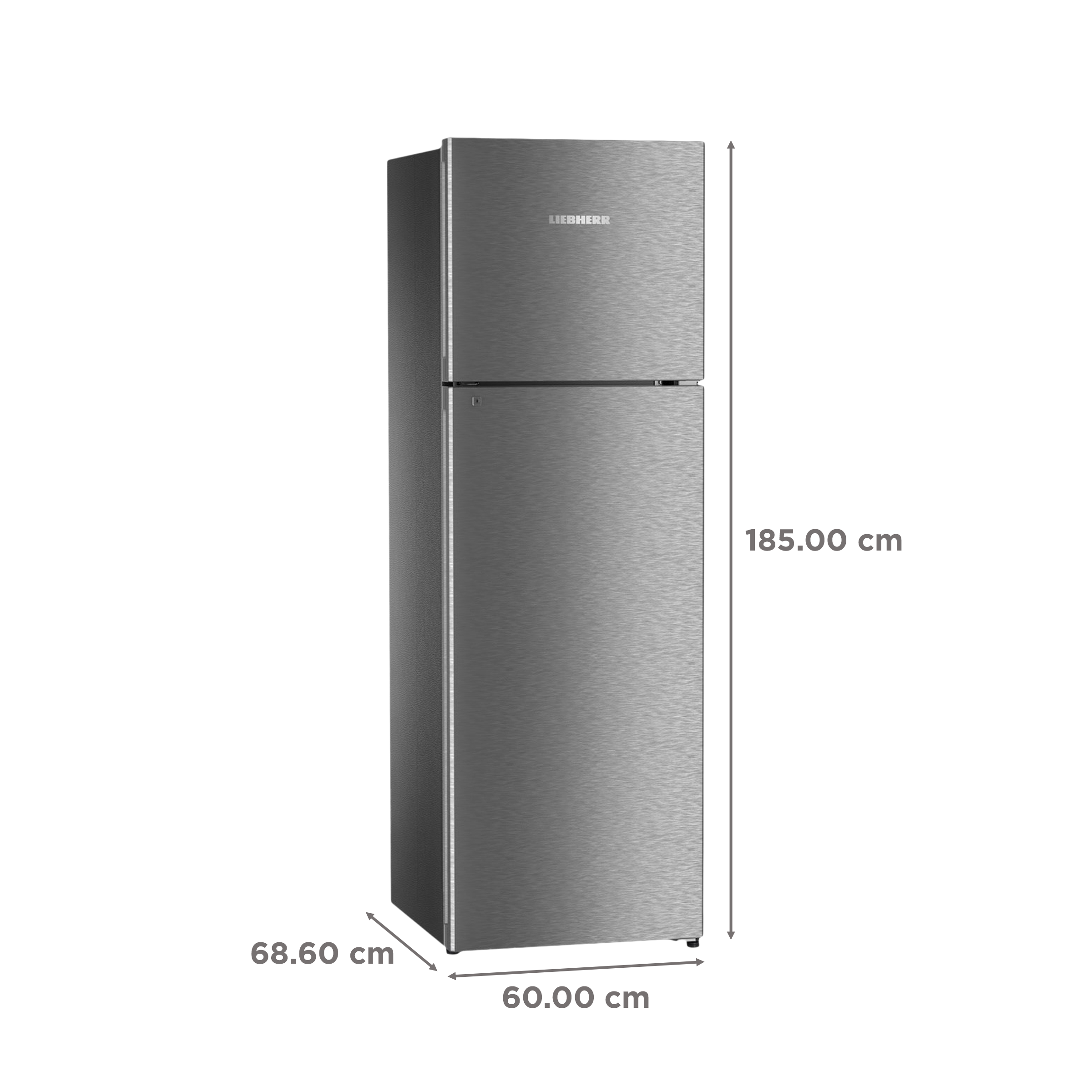 LIEBHERR 350 Litres 2 Star Frost Free Double Door Refrigerator with Vegetable Bin (TDgs 3510, Grey Steel)_3